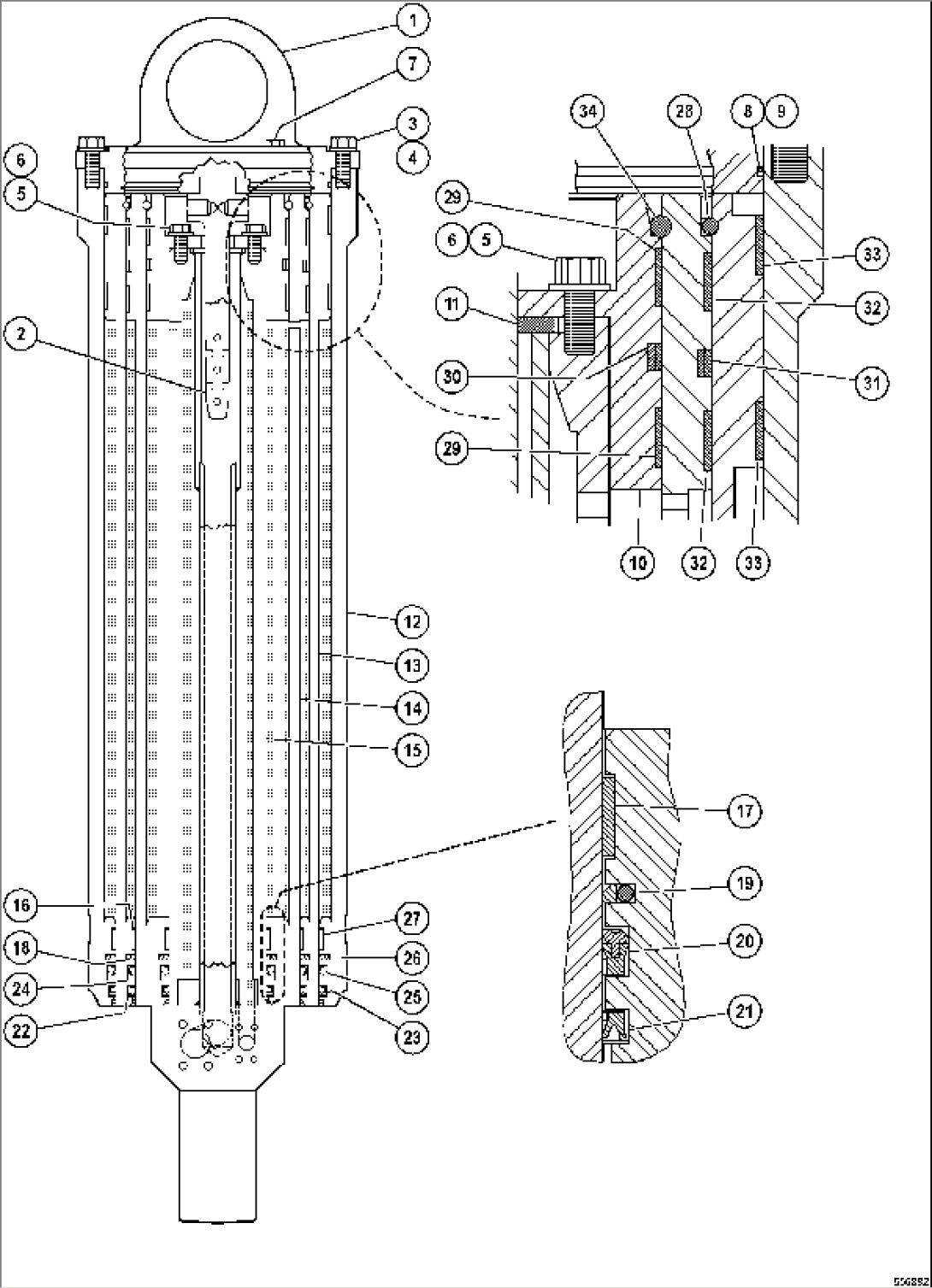 Hoist Cylinder, Inner Parts (#80138-)