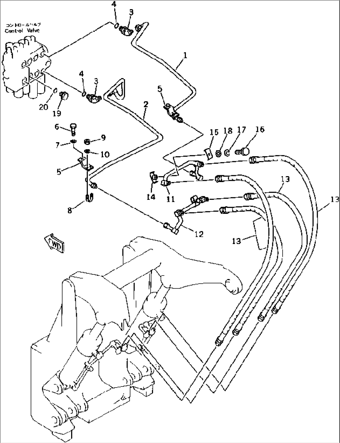 HYDRAULIC PIPING (VALVE TO CYLINDER) (FOR 3-POINT HITCH)