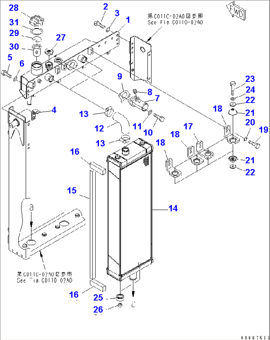 RADIATOR (UPPER TANK)(#20001-)