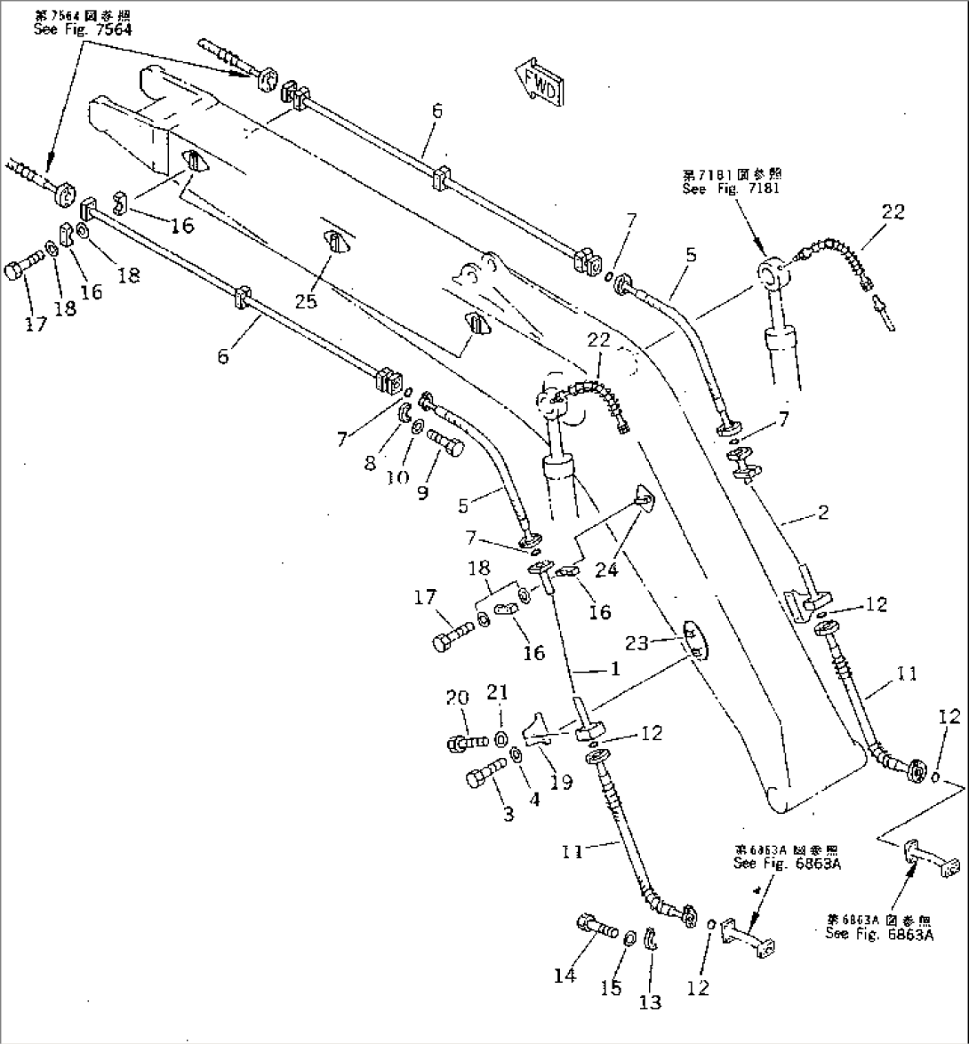 ADDITIONAL PIPING (ATTACHMENT SIDE) (BOOM)(#36614-)