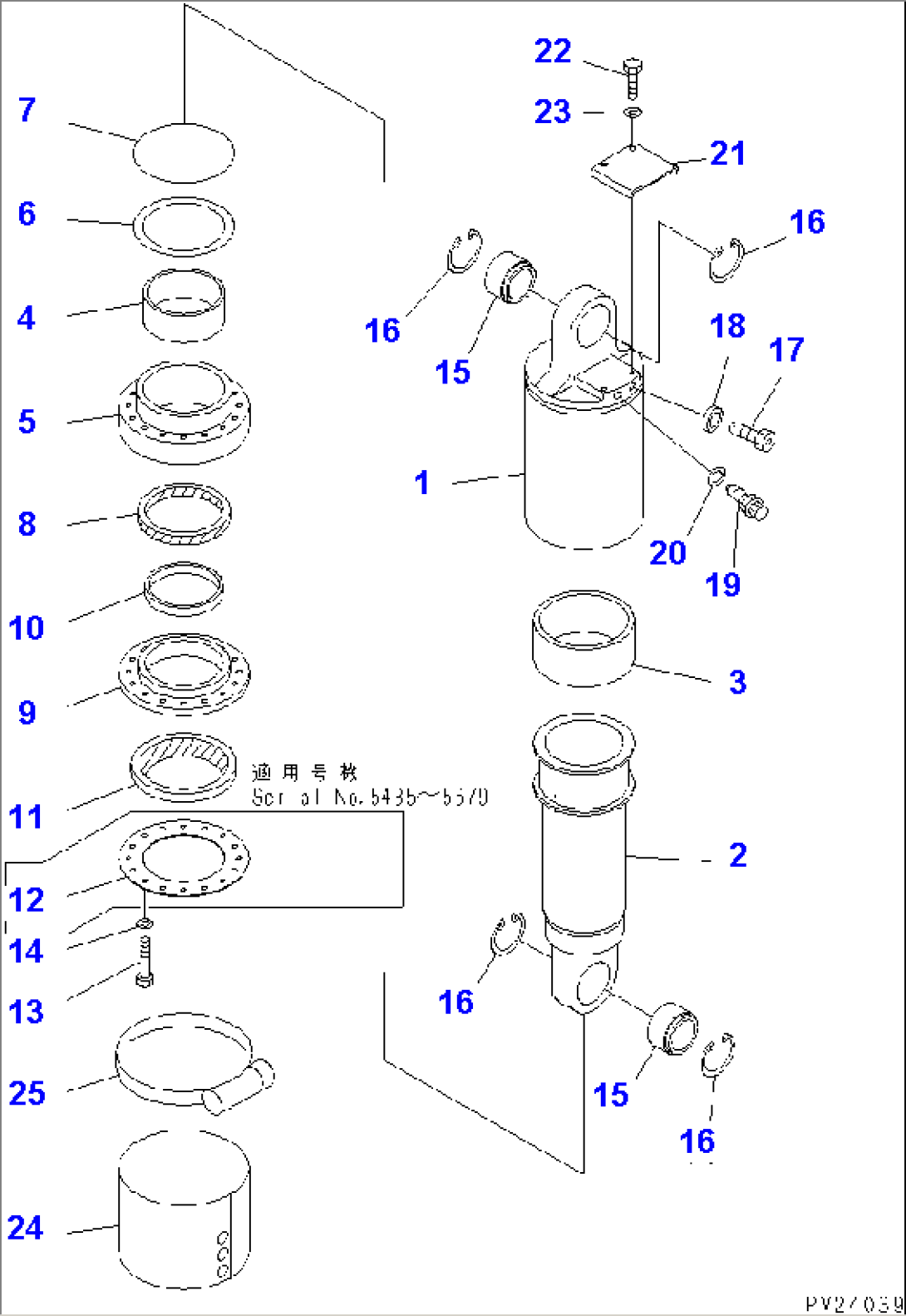REAR SUSPENSION (FOR ROD DOWN TYPE) (WITHOUT AUTO-SUSPENSION)(#5485-)