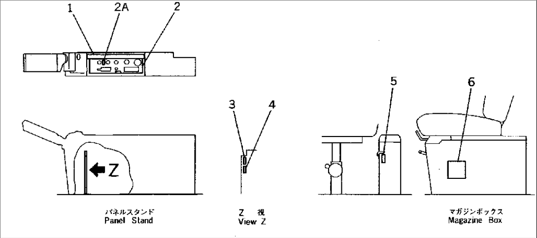 MARKS AND PLATES (PANEL AND CONTROL STAND) (FOR LONG LEVER CONTROL) (JPN) (#45001-57468¤57493-58018)
