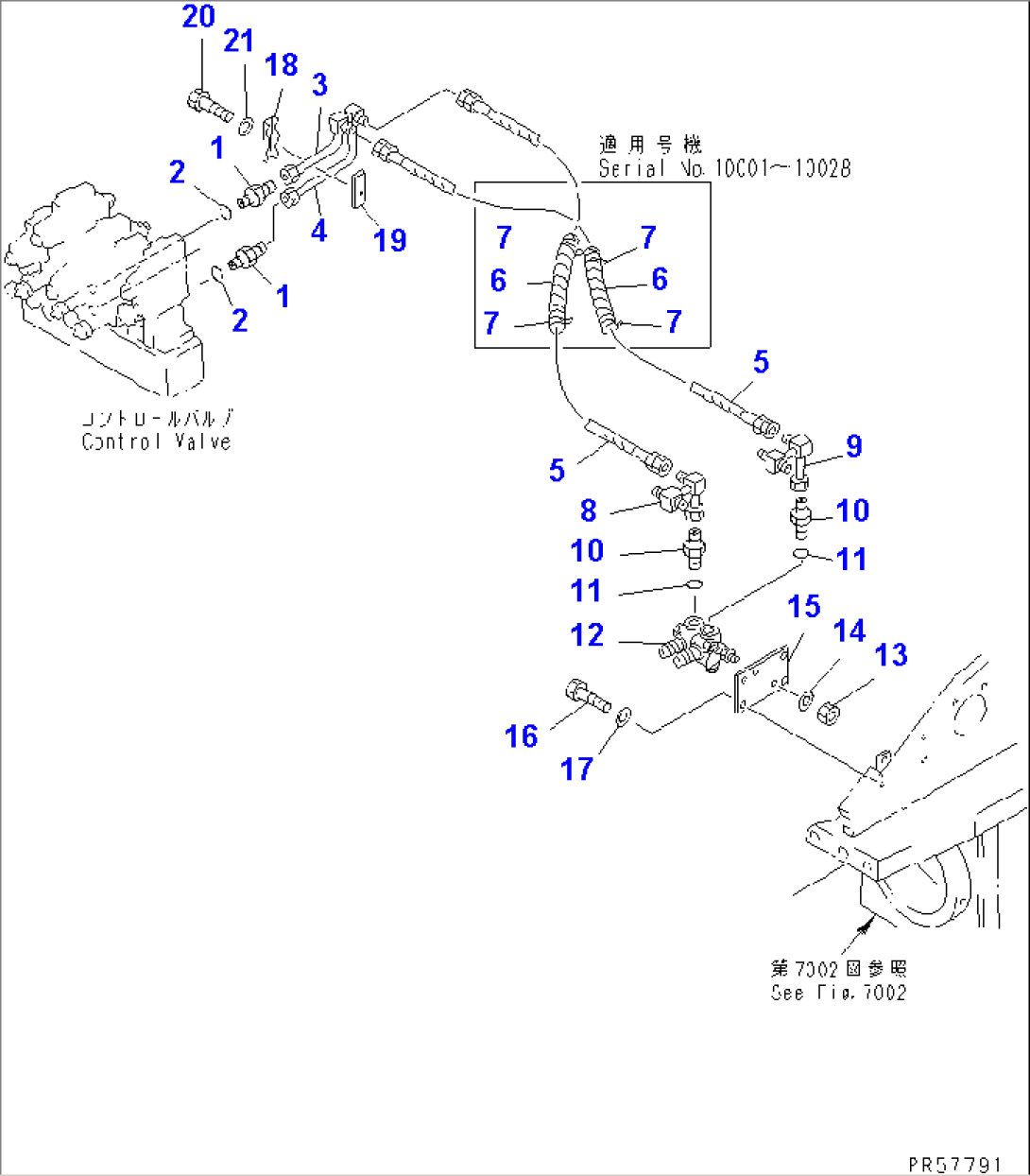 HYDRAULIC PIPING (ROTOR TILT CYLINDER LINE) (1/2)