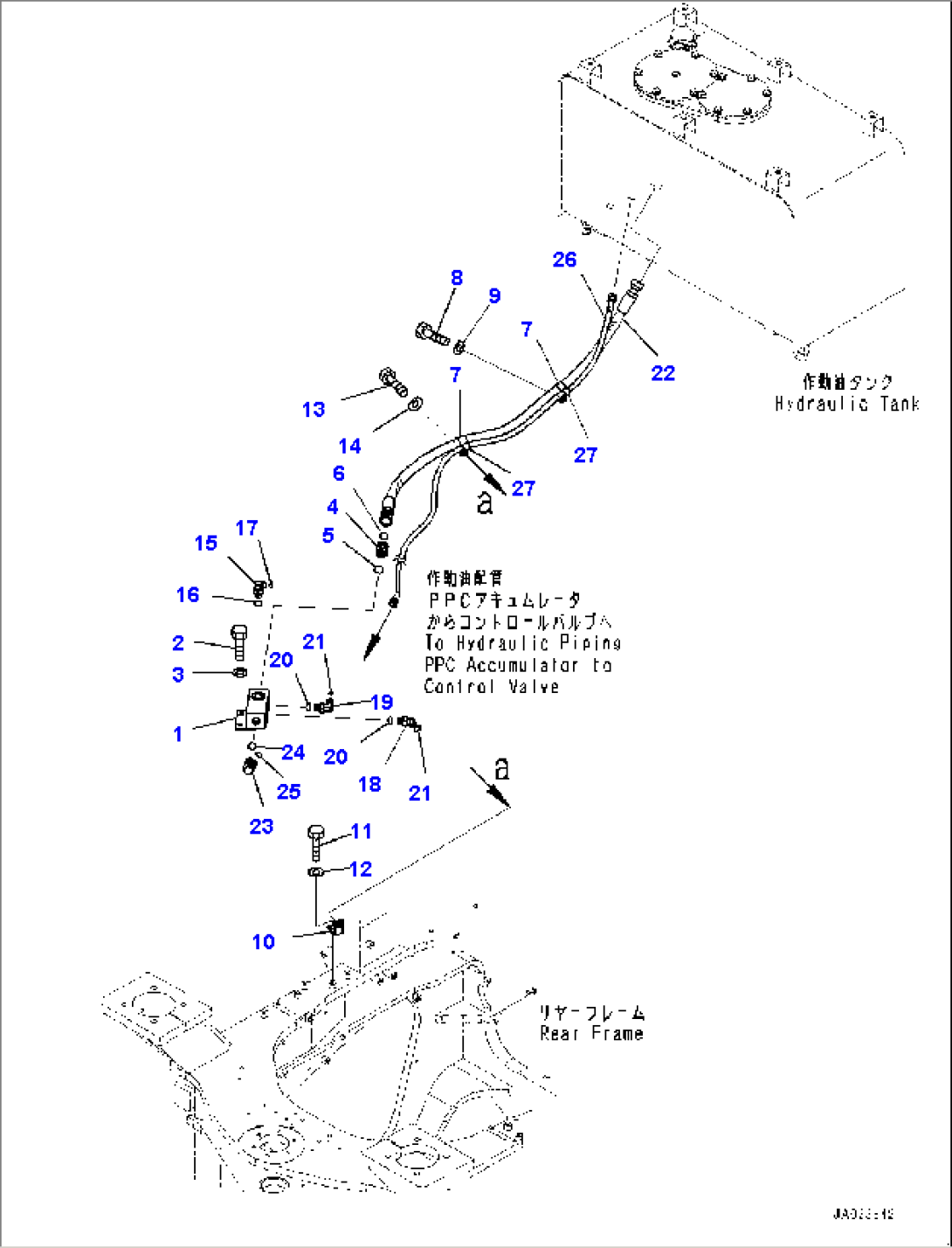 Brake Control, Brake Valve Piping, Drain (1/2) (#90216-)