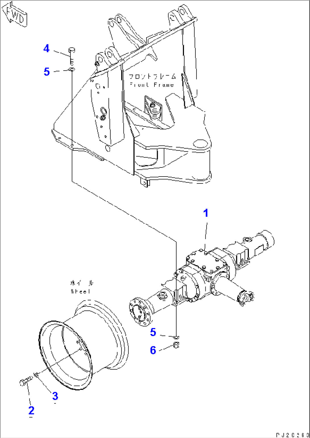 FRONT AXLE AND MOUNTING PARTS
