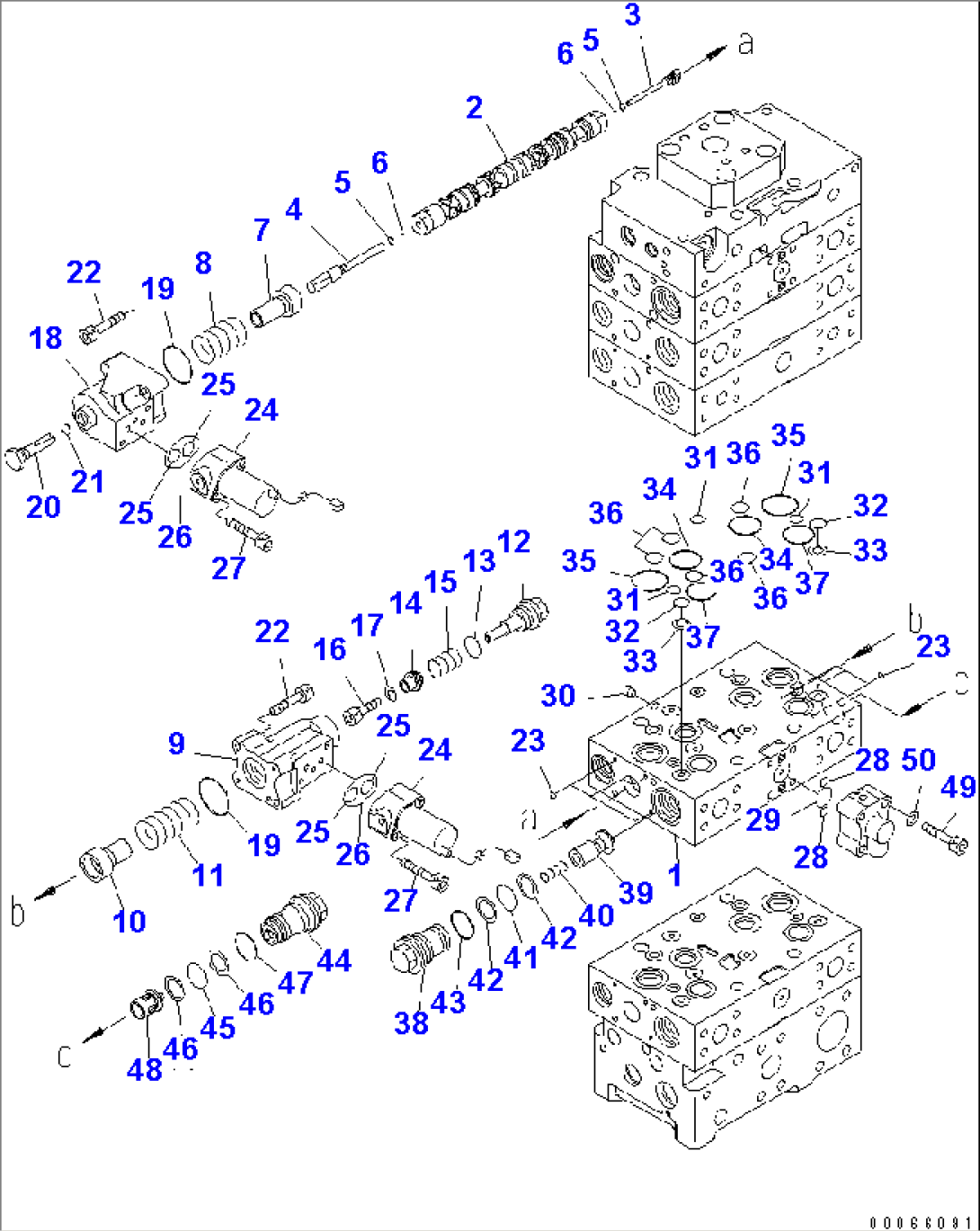 MAIN VALVE (3-SPOOL) (FOR E.C.S.S.) (7/12)(#60001-)