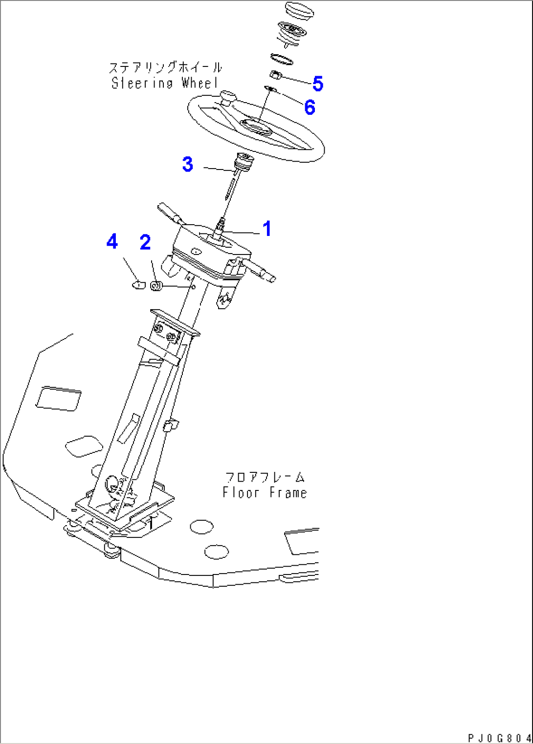 STEERING WHEEL AND COLUMN(#64225-)
