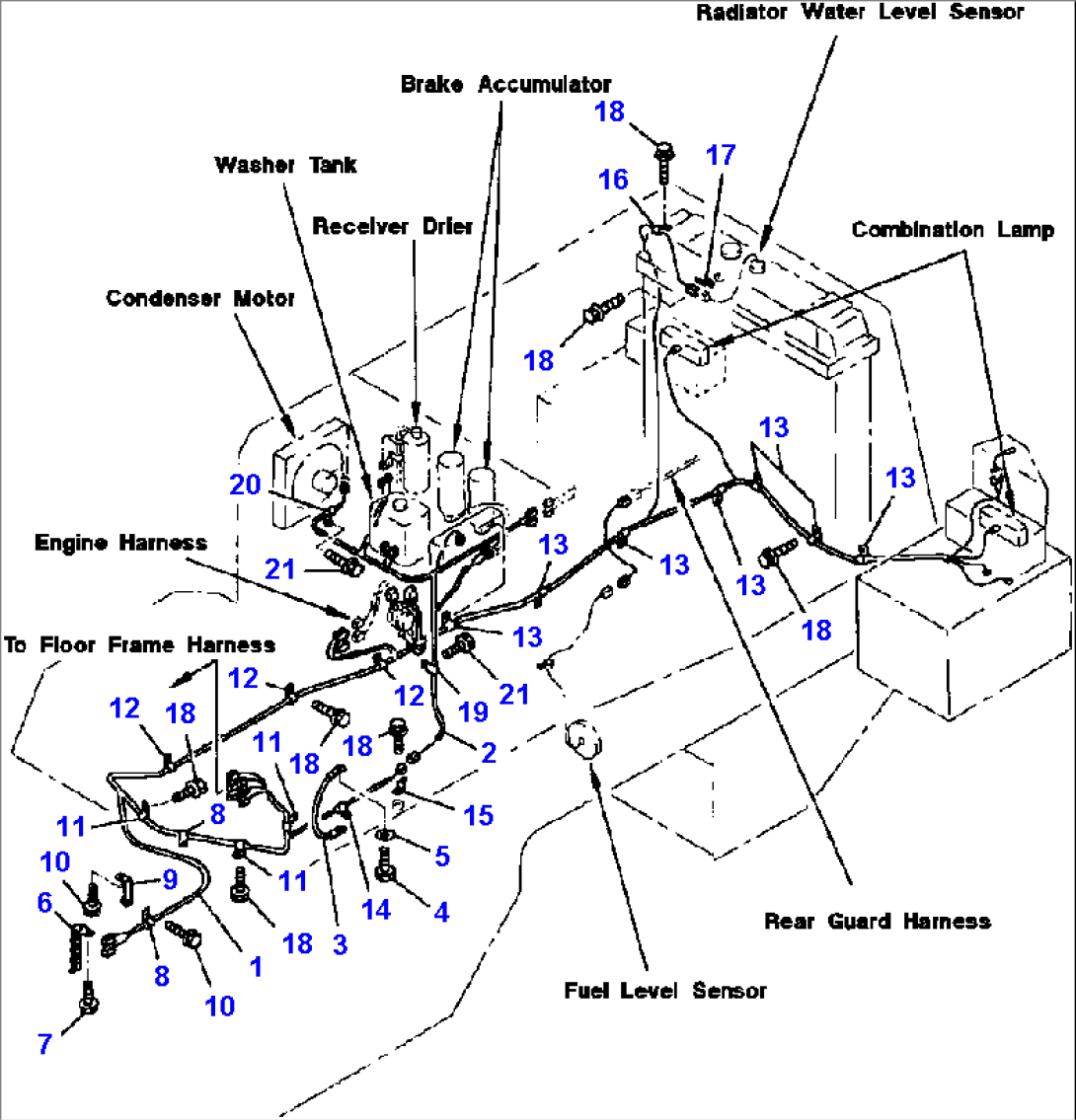 FIG. E0200-02A0 ELECTRICAL SYSTEM - REAR FRAME LINE