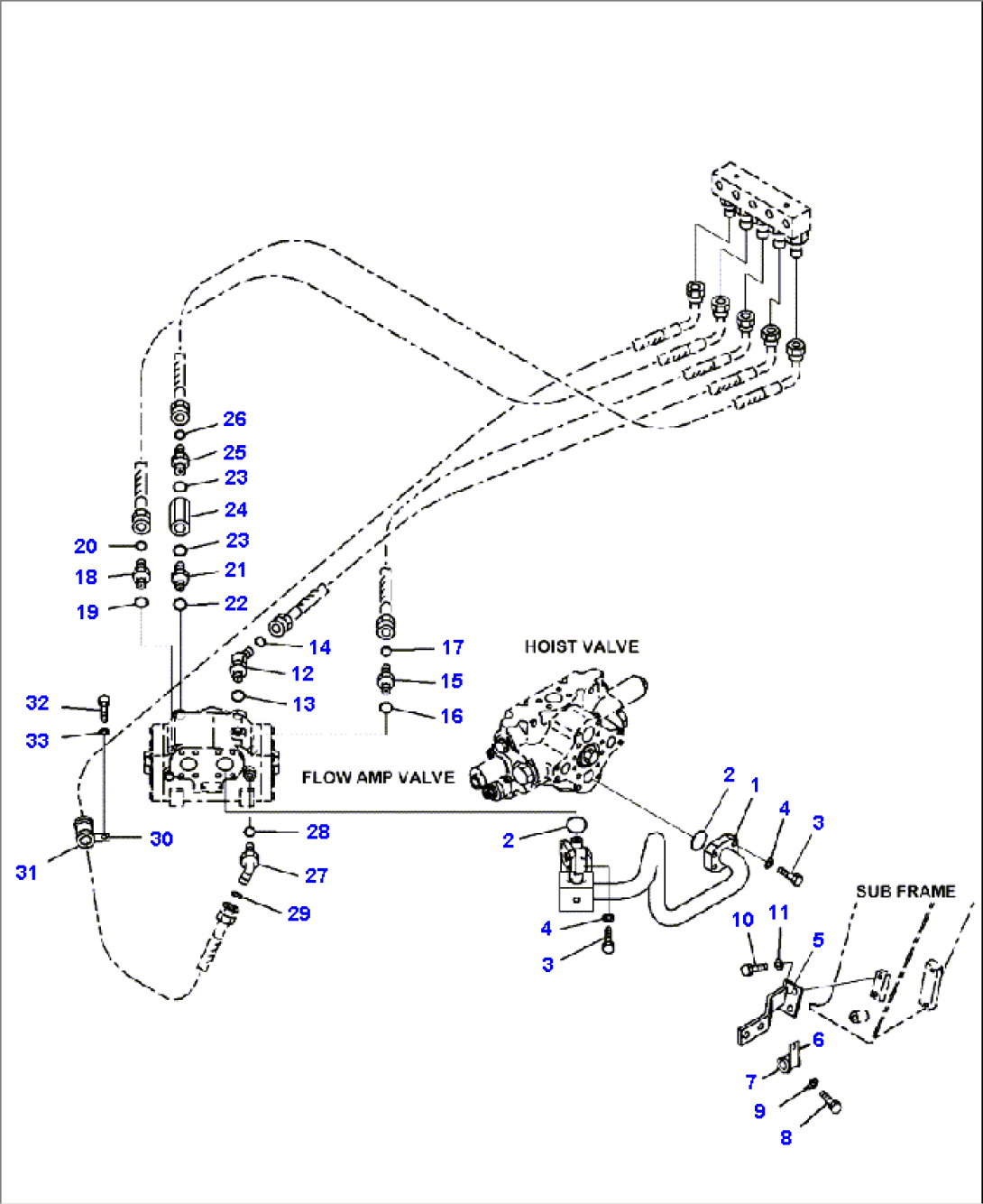 H3410-07A0 HYDRAUIC PIPING STEERING CYLINDER LINE (1/2)