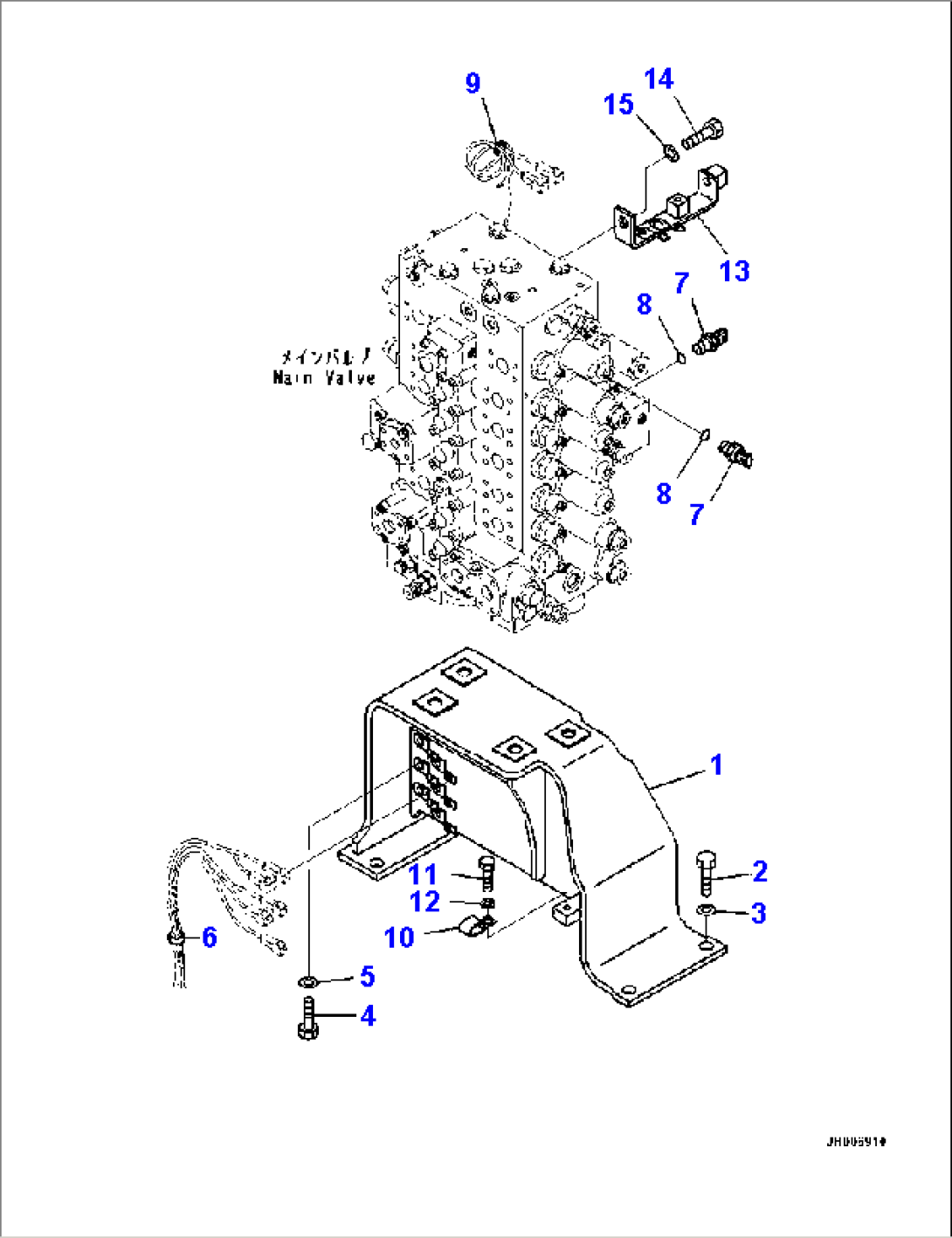 MAIN CONTROL VALVE (1-ADDITIONAL ACTUATOR PIPING, ACCUMULATOR) (VALVE BRACKET AND SENSOR)