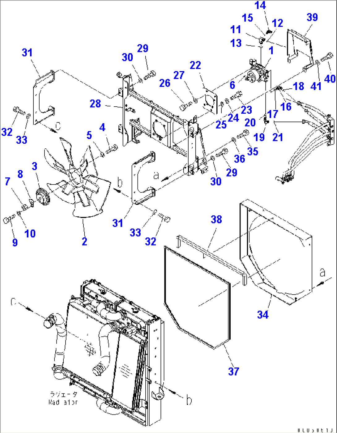 RADIATOR (FAN MOTOR AND MOUNTING PARTS)