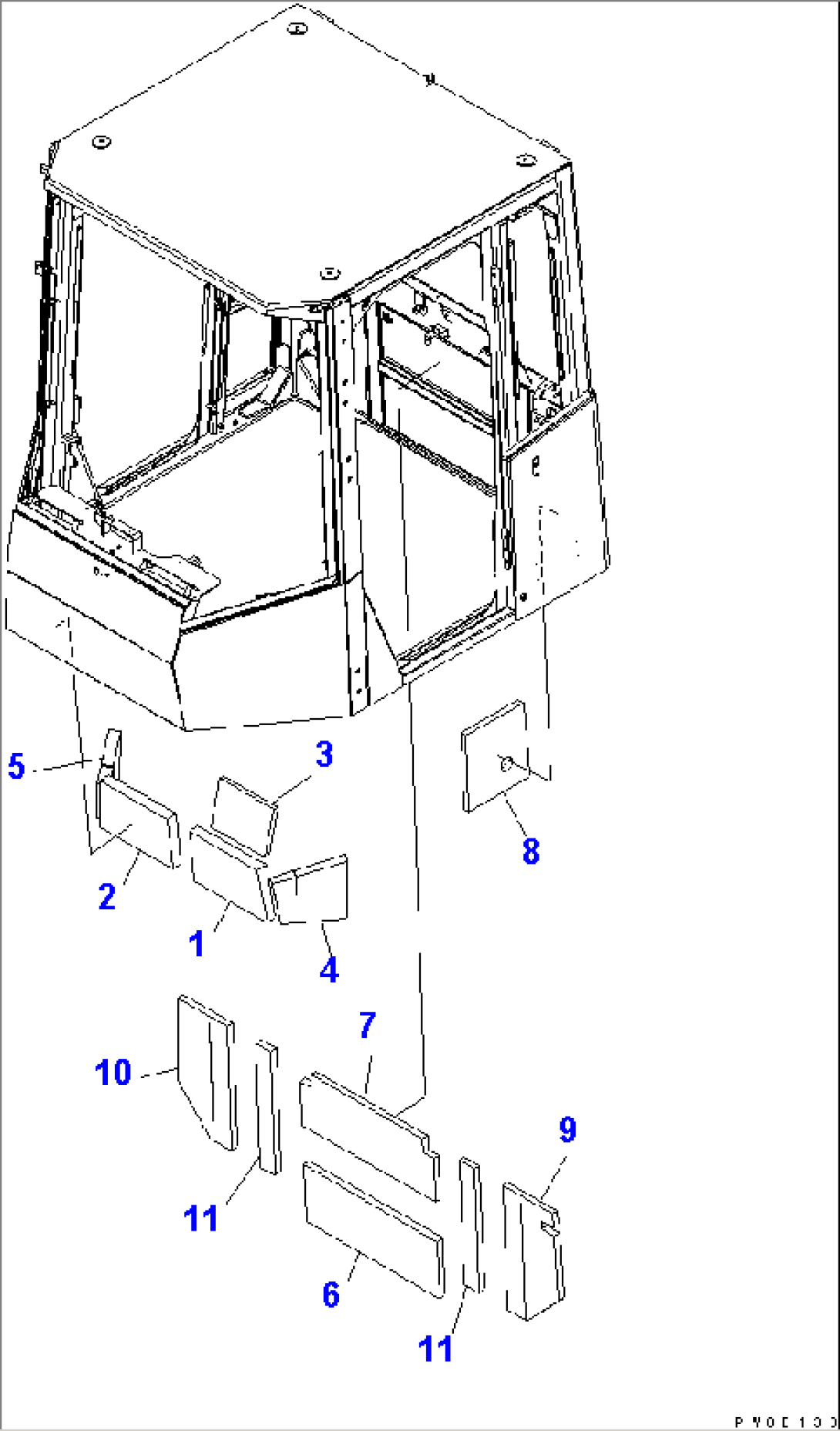 ROPS CAB (INSIDE SHEET)(#A37001-A37046)