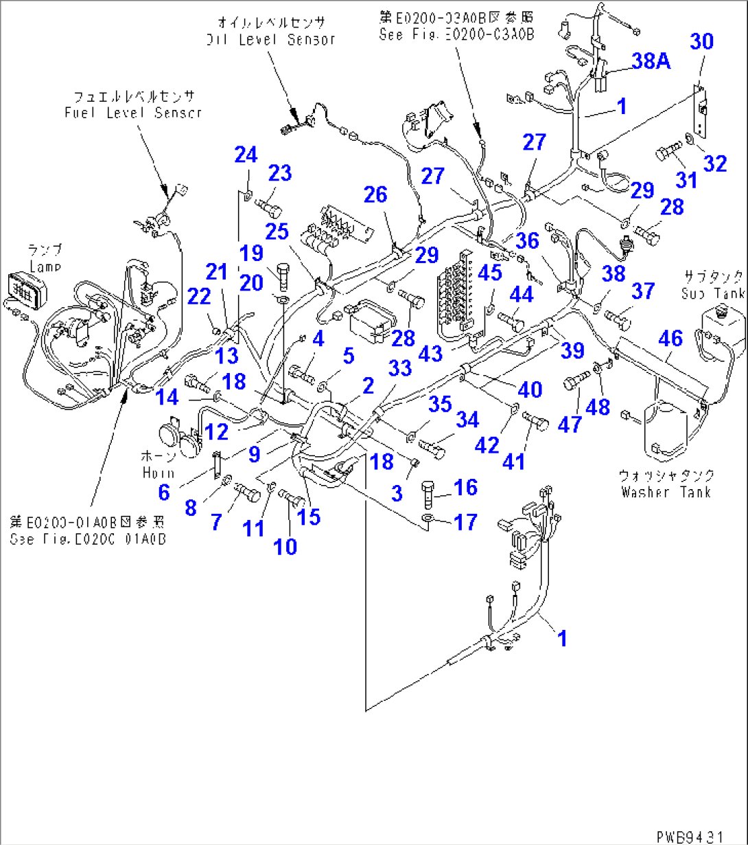 WIRING (MAIN HARNESS) (AUTO GREASE SUPPLY SYSTEM)(#94999-)