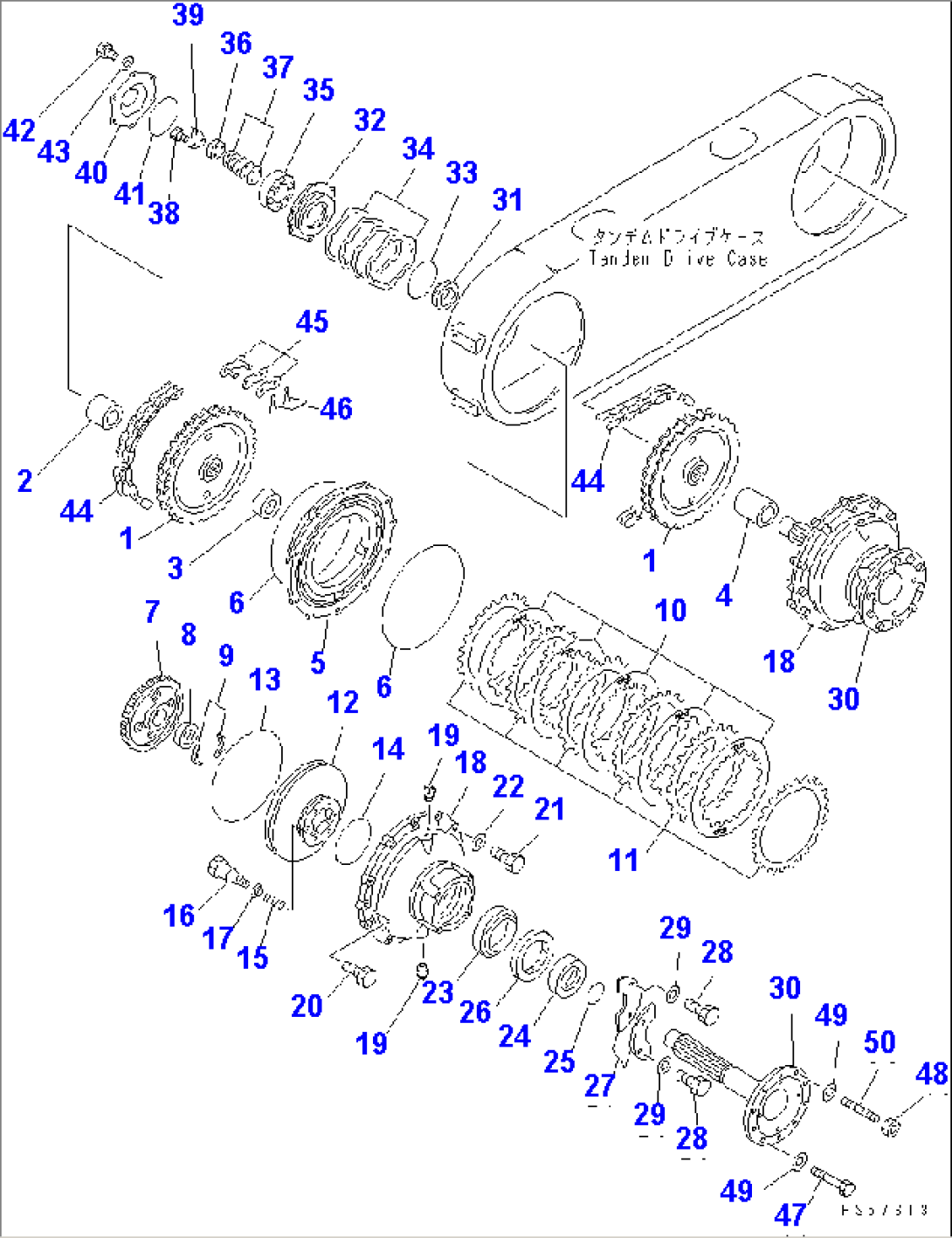 TANDEM DRIVE GEAR AND CHAIN