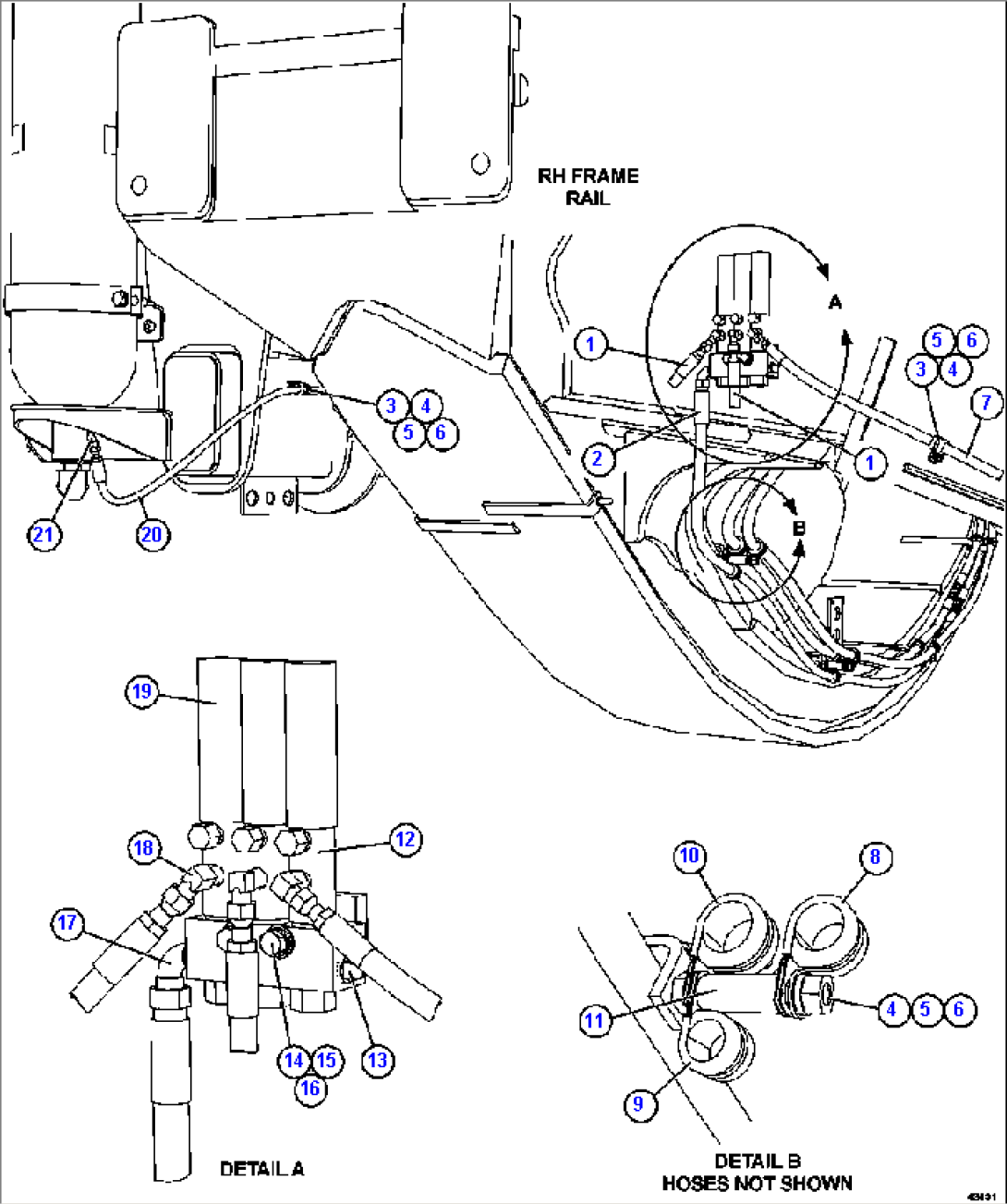 AUTOMATIC LUBRICATION - RH FRAME RAIL PIPING