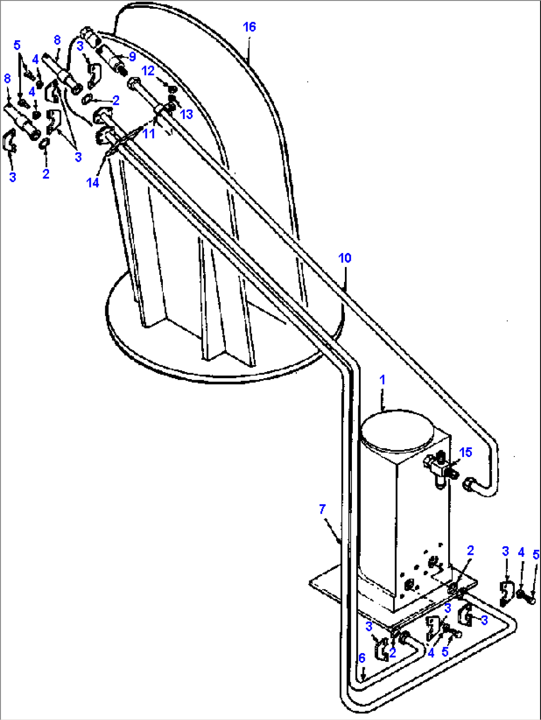 FIG. H0220-01A0 HYDRAULIC LINES - HOIST MOTOR - LOWER SECTION