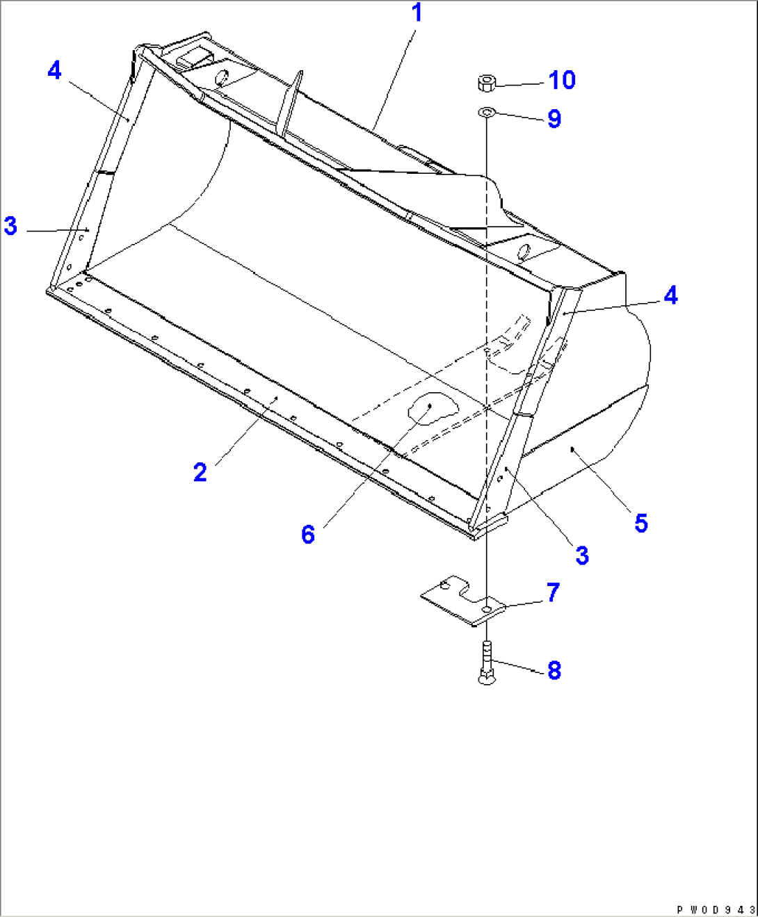 BUCKET 3.5M3 (WITH B.O.C.¤ 3.7M3) (FOR LOOSE MATERIAL)