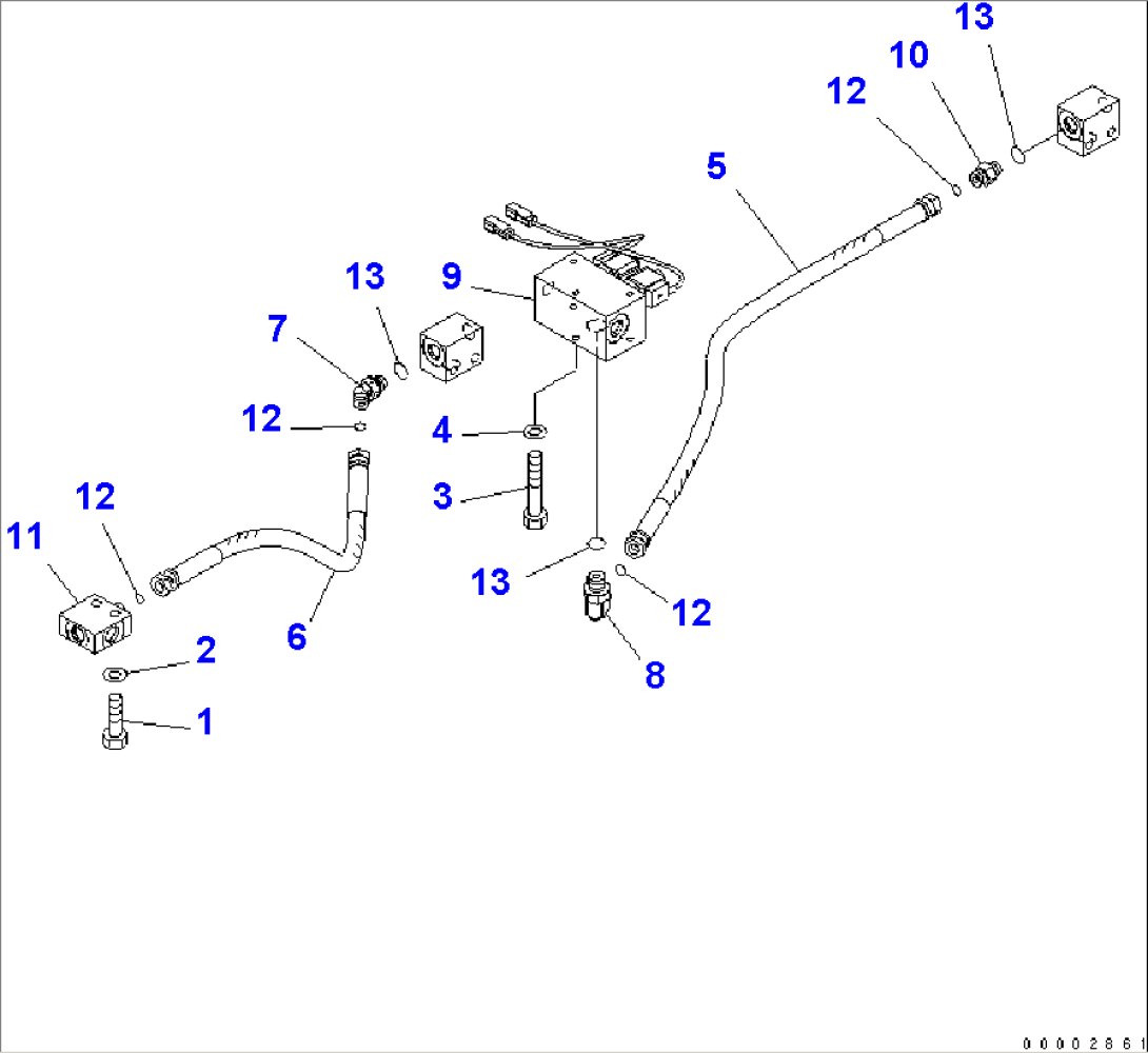 UNDER ATTACHMENT PIPING (FRONT SOLENOID RELATED PARTS) (OUTRIGGER)