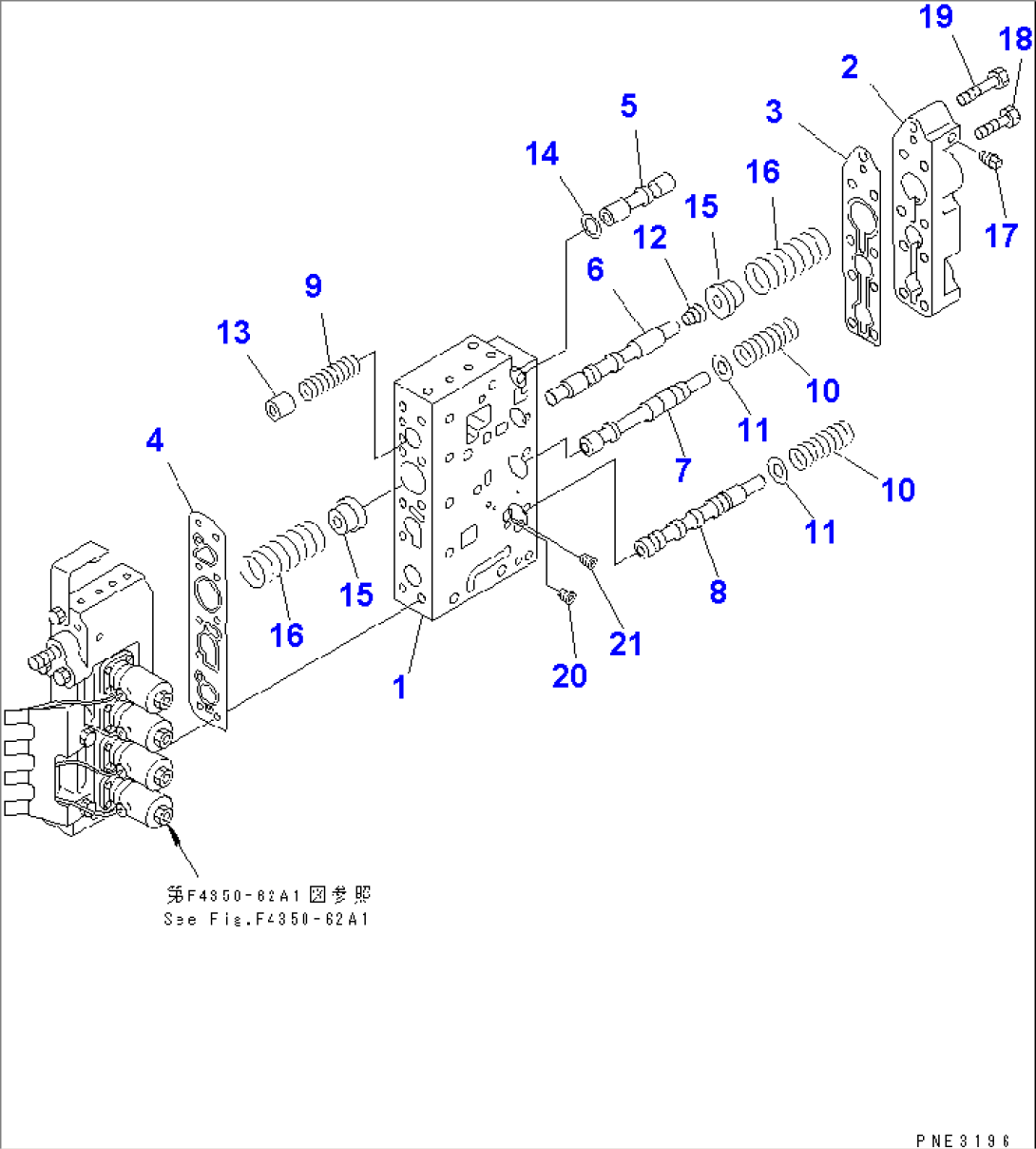 TRANSMISSION CONTROL VALVE (2/4) (UPPER VALVE)(#(54021)-)