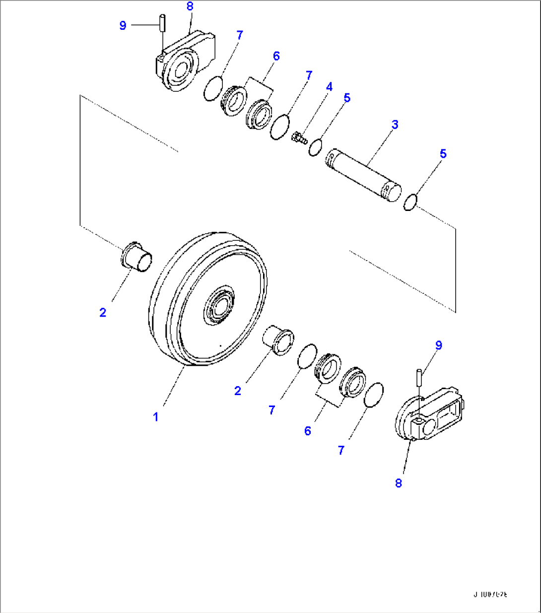 Front Idler and Idler Cushion, Front Idler (#450001-)
