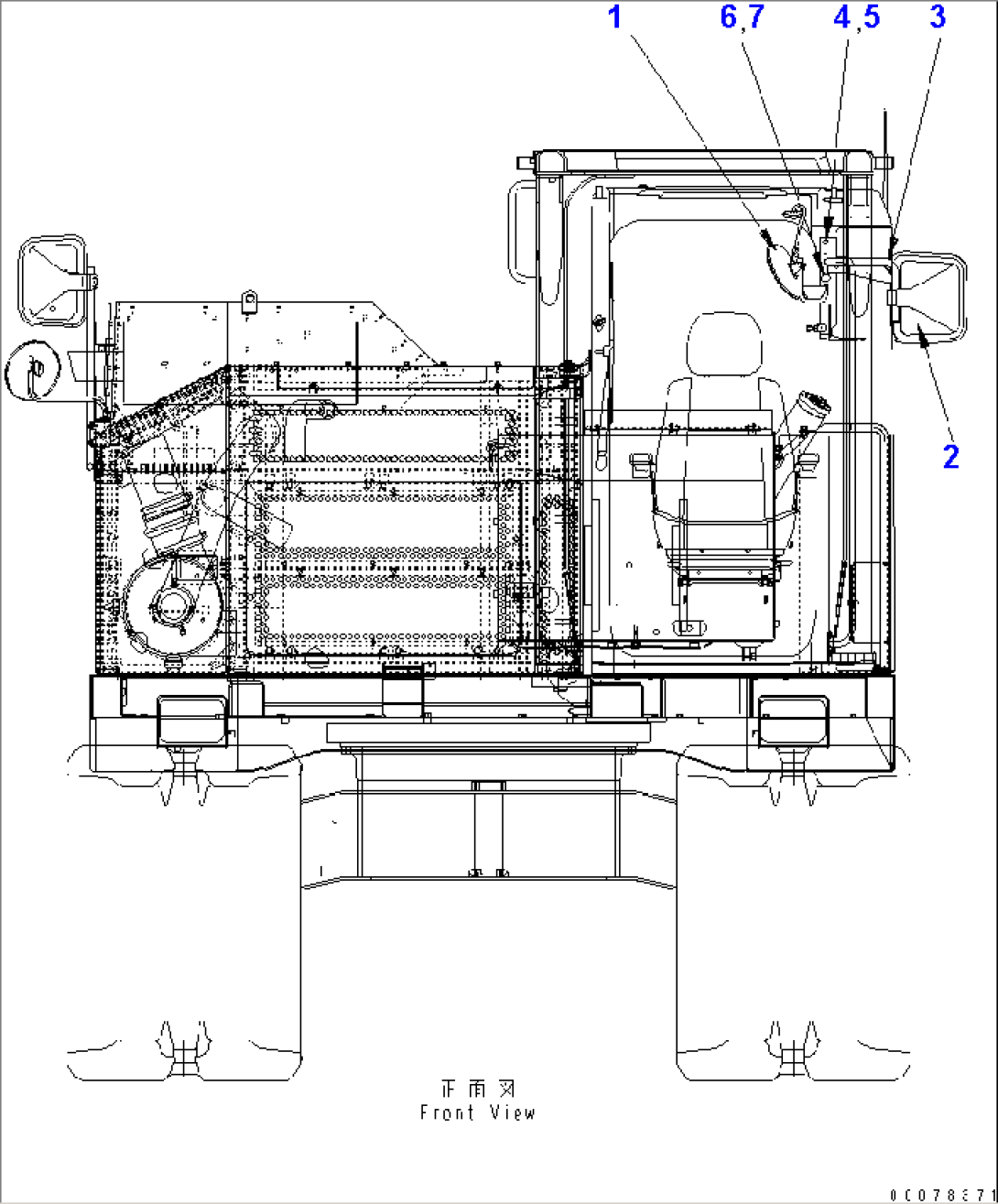 REAR VIEW MIRROR (L.H.)(#1596-)