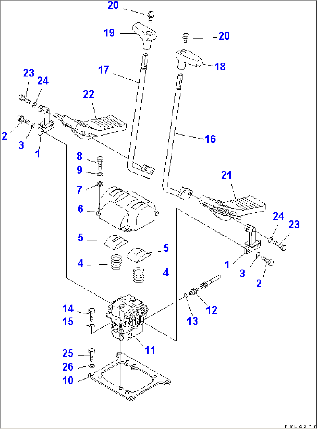 FLOOR FRAME (TRAVEL LEVER) (FOR ADDITIONAL PIPING) (2 ACTUATOR)(#10044-)