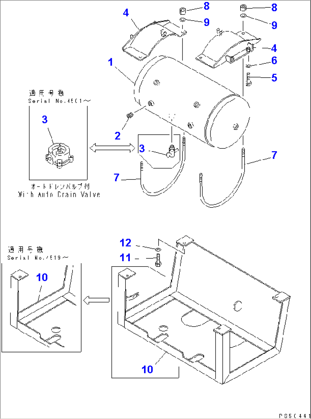 BRAKE PIPING (2/4) (AIR TANK)(#4077-)