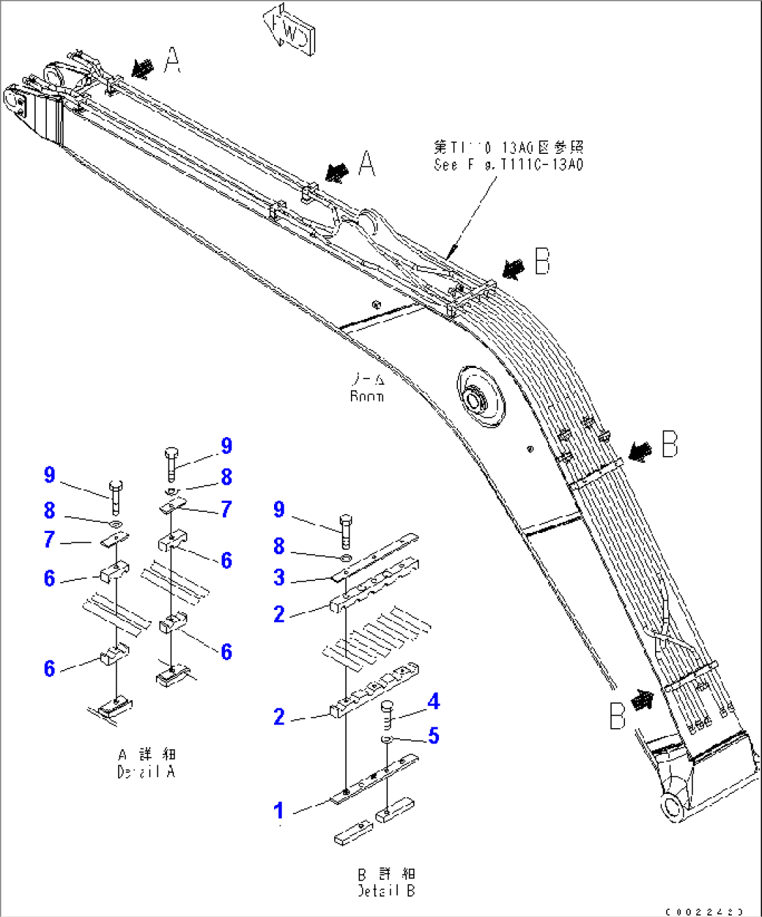1-PIECE BOOM (ADDITIONAL PIPING) (CLAMP)