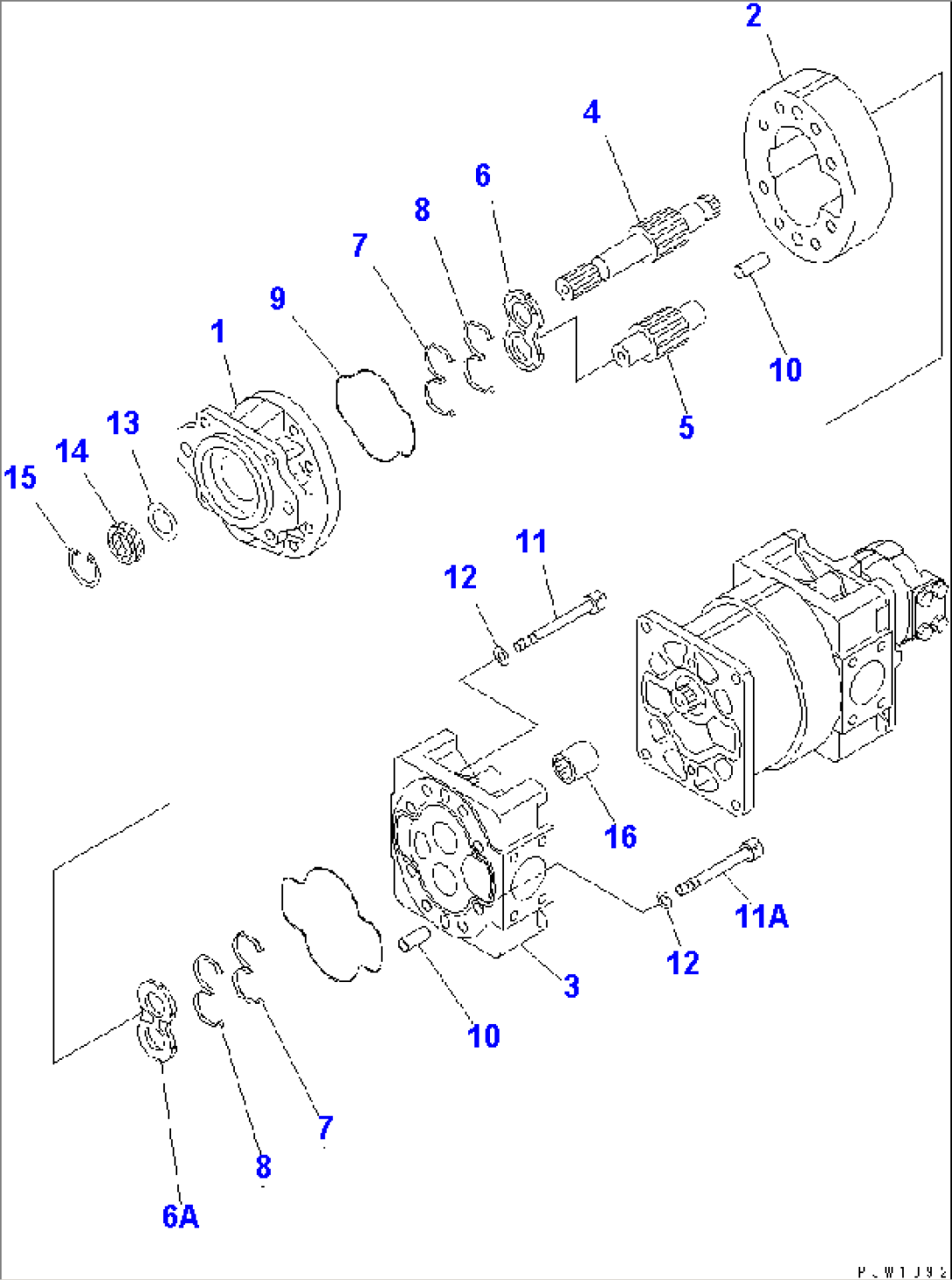 HYDRAULIC PUMP (INNER PARTS) (1/3)