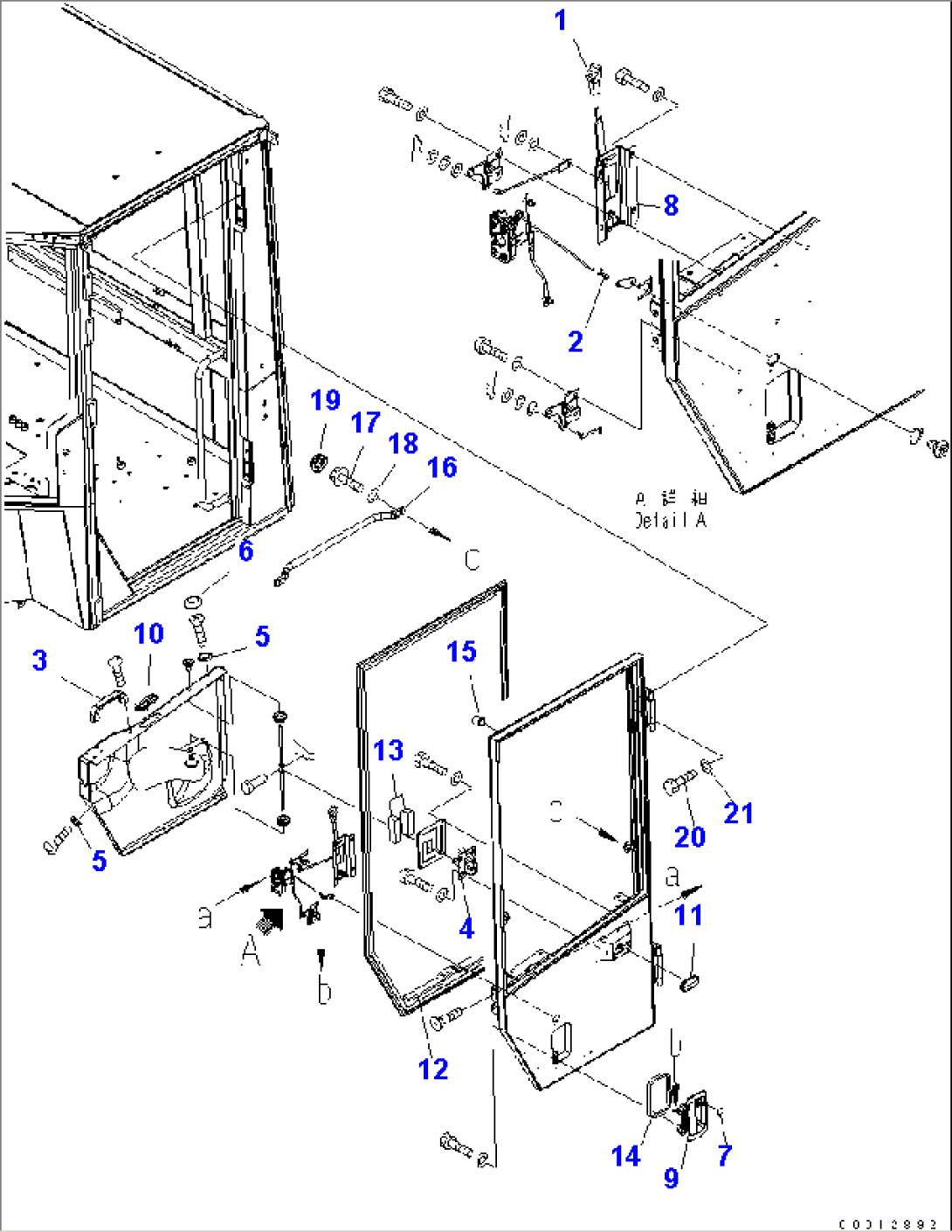 2-PERSONS CAB (DOOR) (L.H.) (2/2) (HANDLE)