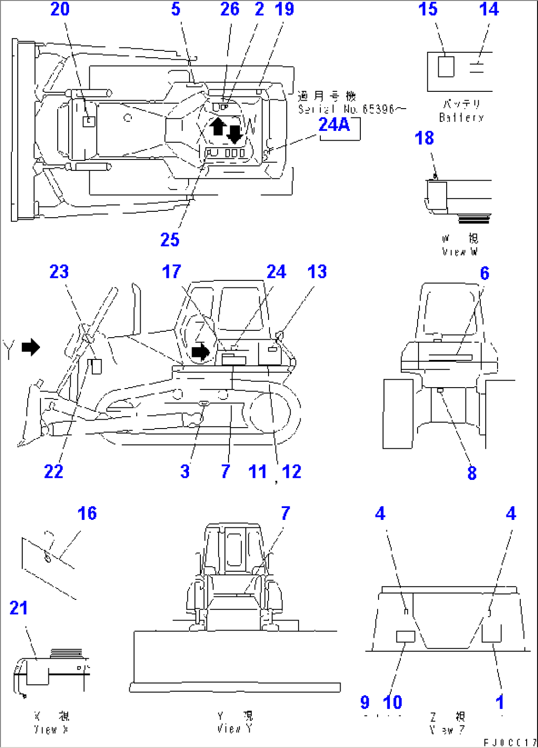 MARKS AND PLATES (ENGLISH) (NORTH AMERICA) (FOR U.S.A.) (D65EX)(#65001-)
