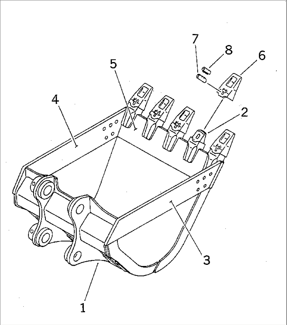 BUCKET¤ 1.8M3¤ 1425MM (VERTICAL PIN TYPE)