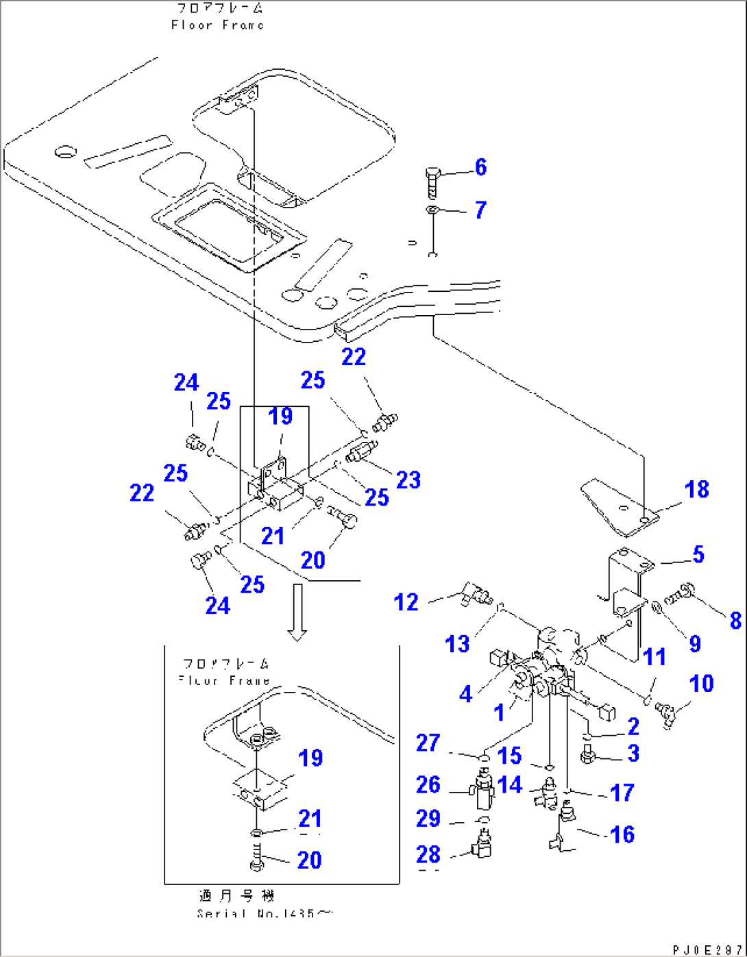 FLOOR FRAME (SOLENOID VALVE) (FOR AIR CON)(#1001-3000)