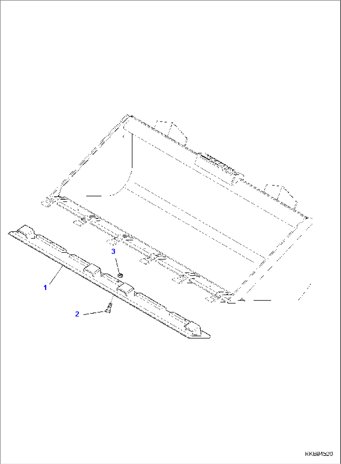 BLADE UNDER TEETH, FOR BUCKET L=1800 MM