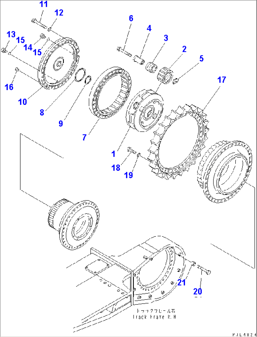TRACK FRAME (FINAL DRIVE) (3RD CARRIER AND SPROCKET) (R.H.)