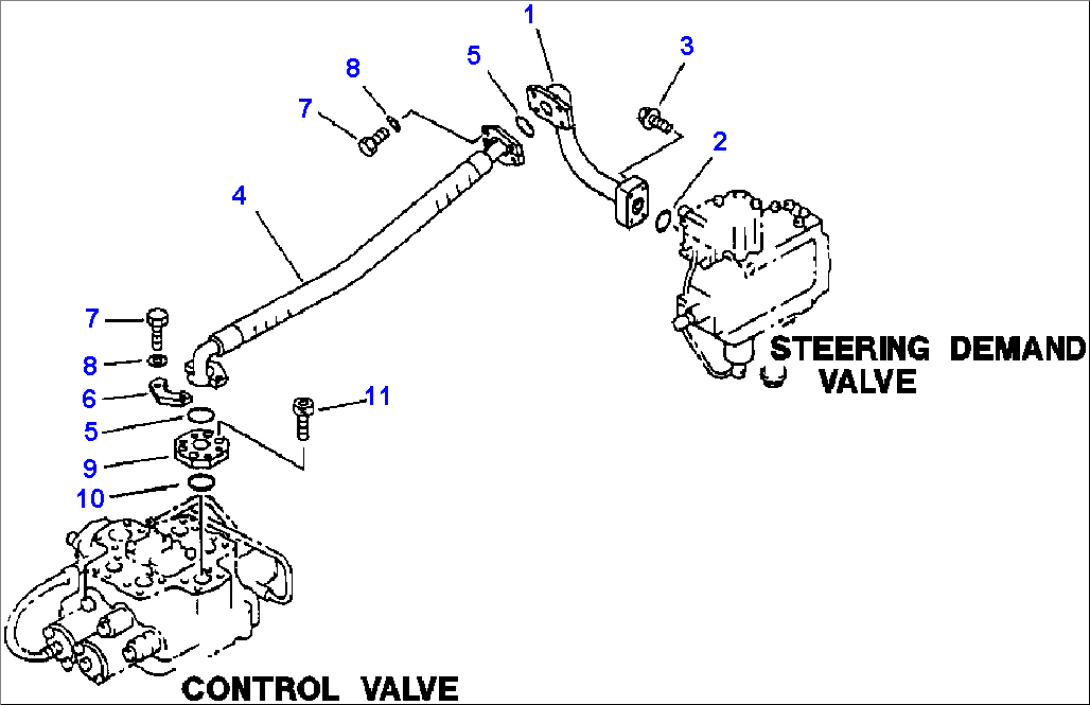 HYDRAULIC PIPING CONTROL VALVE TO STEERING DEMAND VALVE