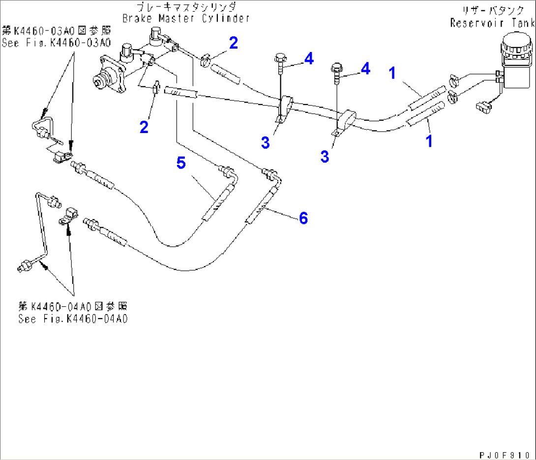 BRAKE CONTROL (RESERVE TANK PIPING)(#11123-)