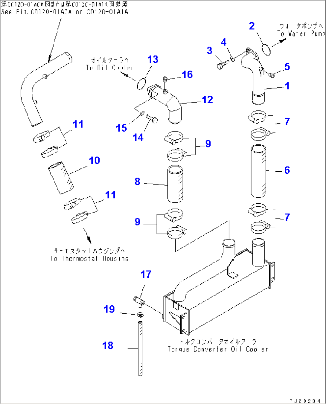 COOLING LINE (TORQUE CONVERTER COOLER PIPING)(#51001-)