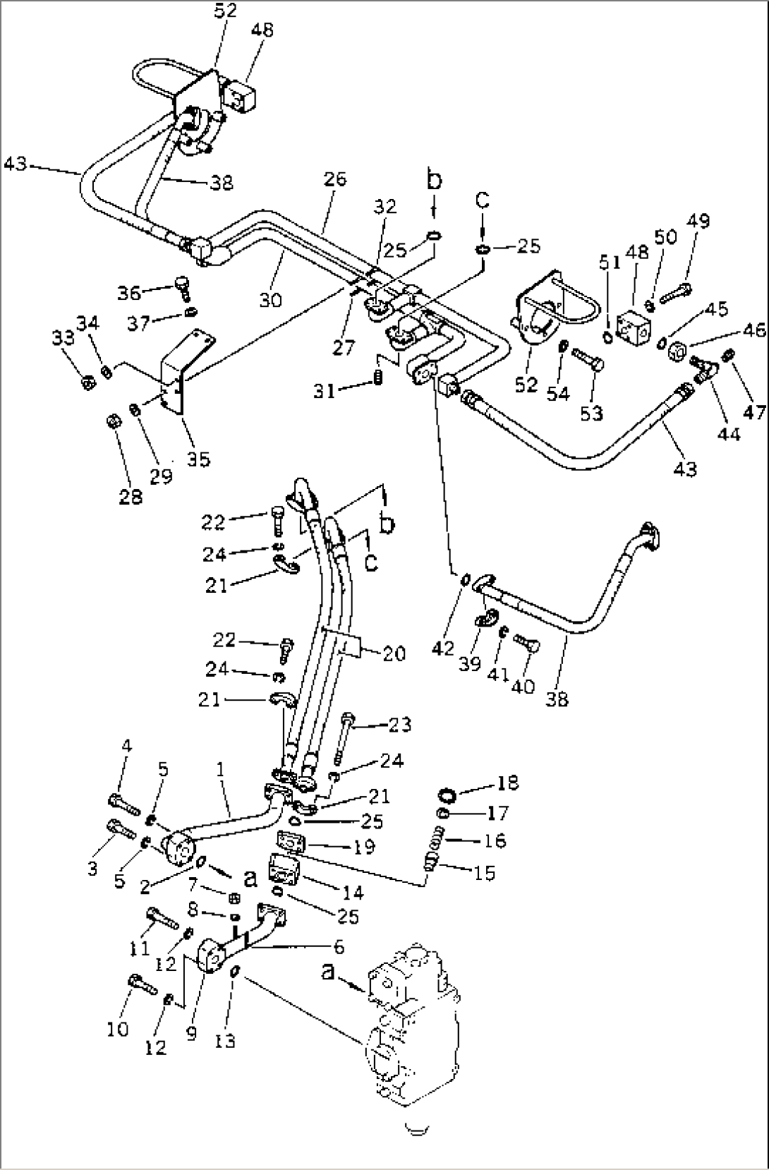 HYDRAULIC PIPING (5/8)¤ DEMAND VALVE TO HOIST CYLINDER