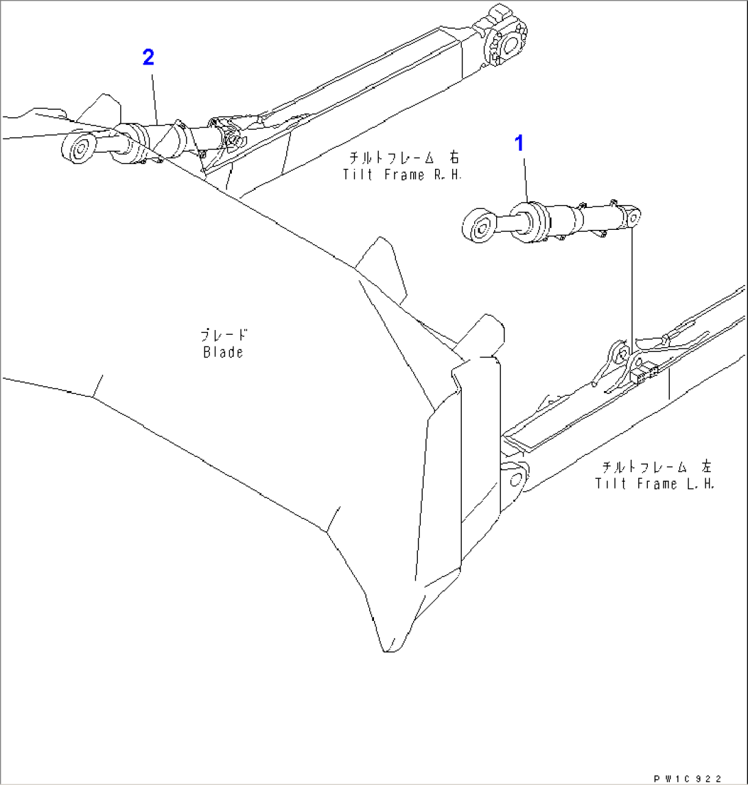 BLADE TILT CYLINDER (FOR DUAL TILT PITCH DOZER)