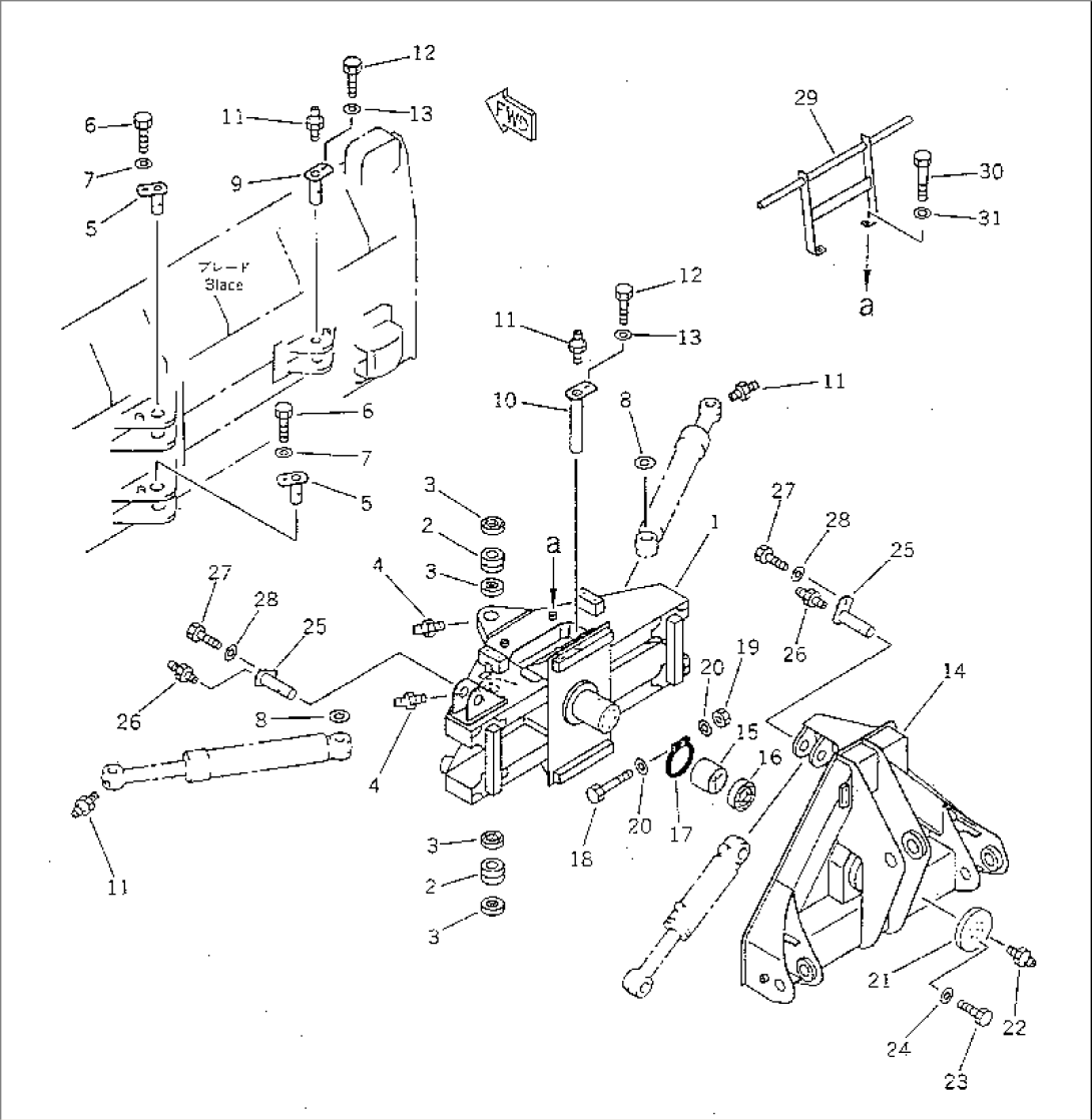 PITCH AND ANGLE SNOW PLOW CARRIER (WITH POWER TILT)(#30001-)