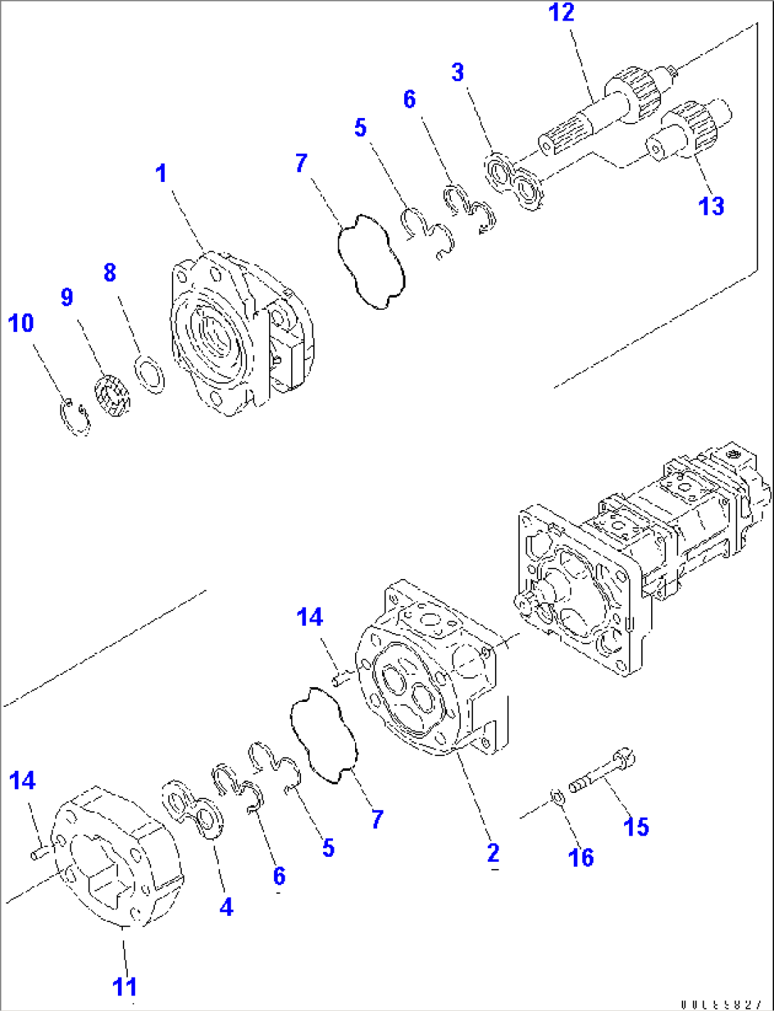 HYDRAULIC PUMP (1/4)(#70827-)