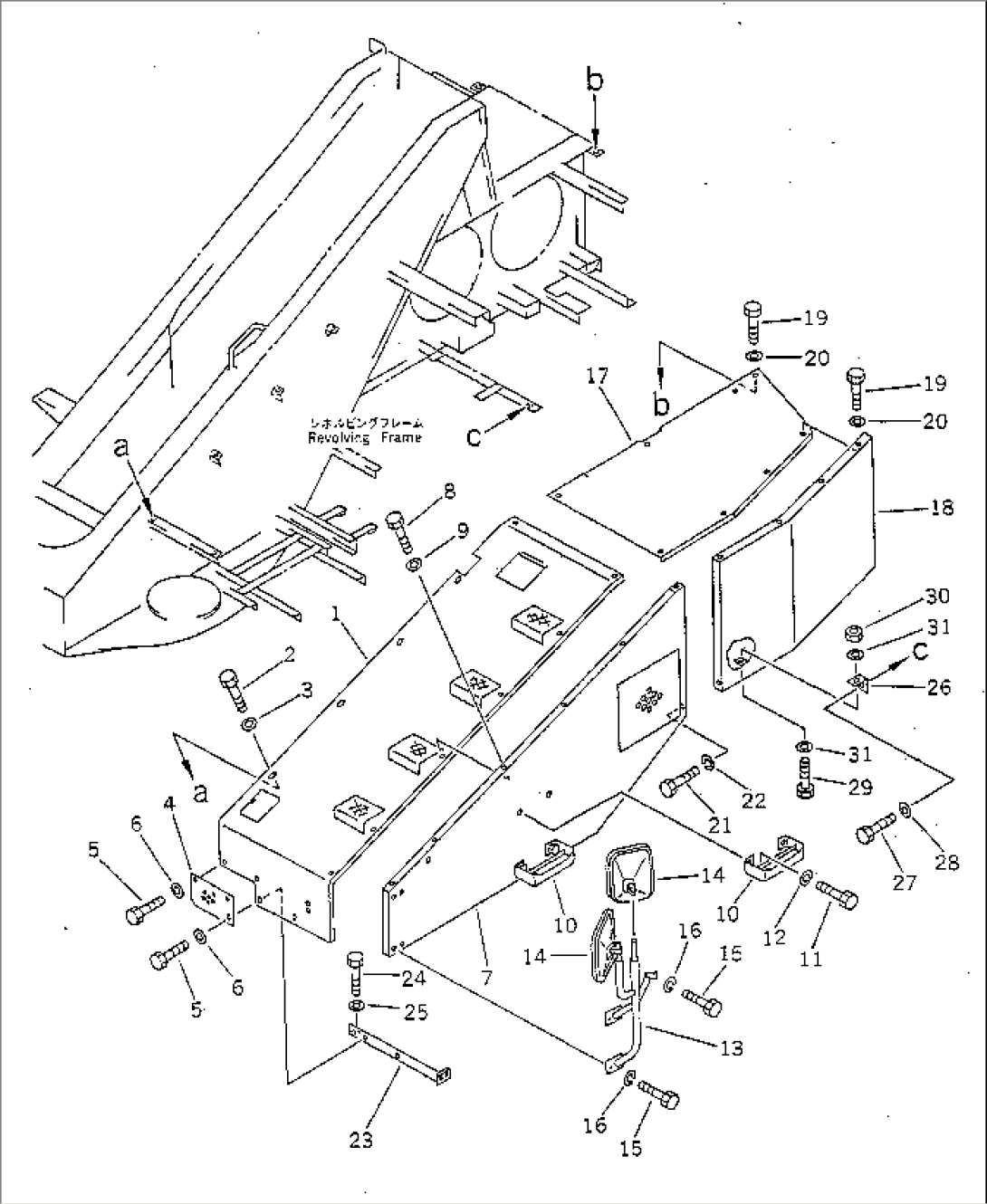 REVOLVING FRAME COVER L.H. (FOR 3RD WINCH)