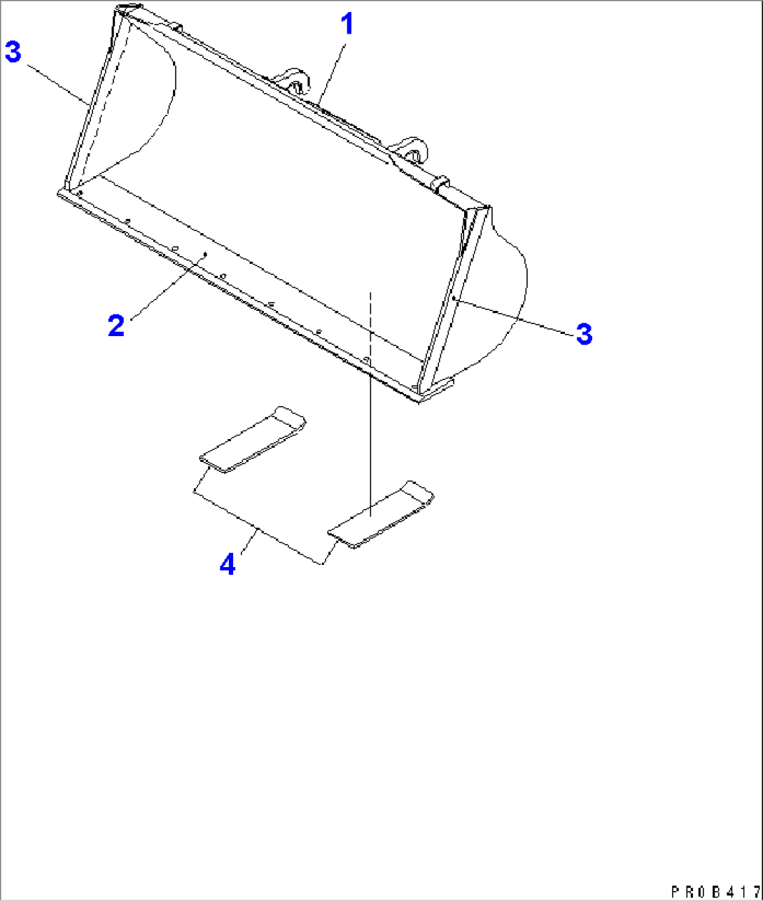 BUCKET¤ 0.9M3 (WITH B.O.C.¤ 1.0M3) (FOR MULTI COUPLER)