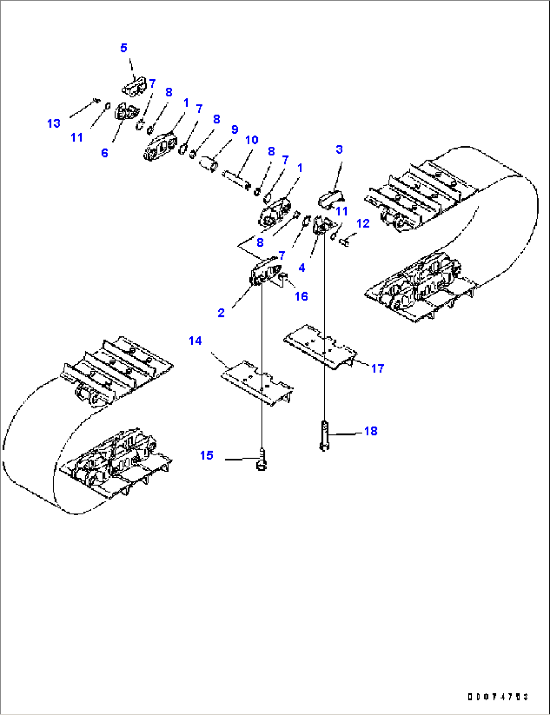 TRACK SHOE (LUBRICATE TYPE) (SINGLE GROUSER) (860MM WIDE) (HEAVY DUTY) (PLUS TYPE) (#B46042-)