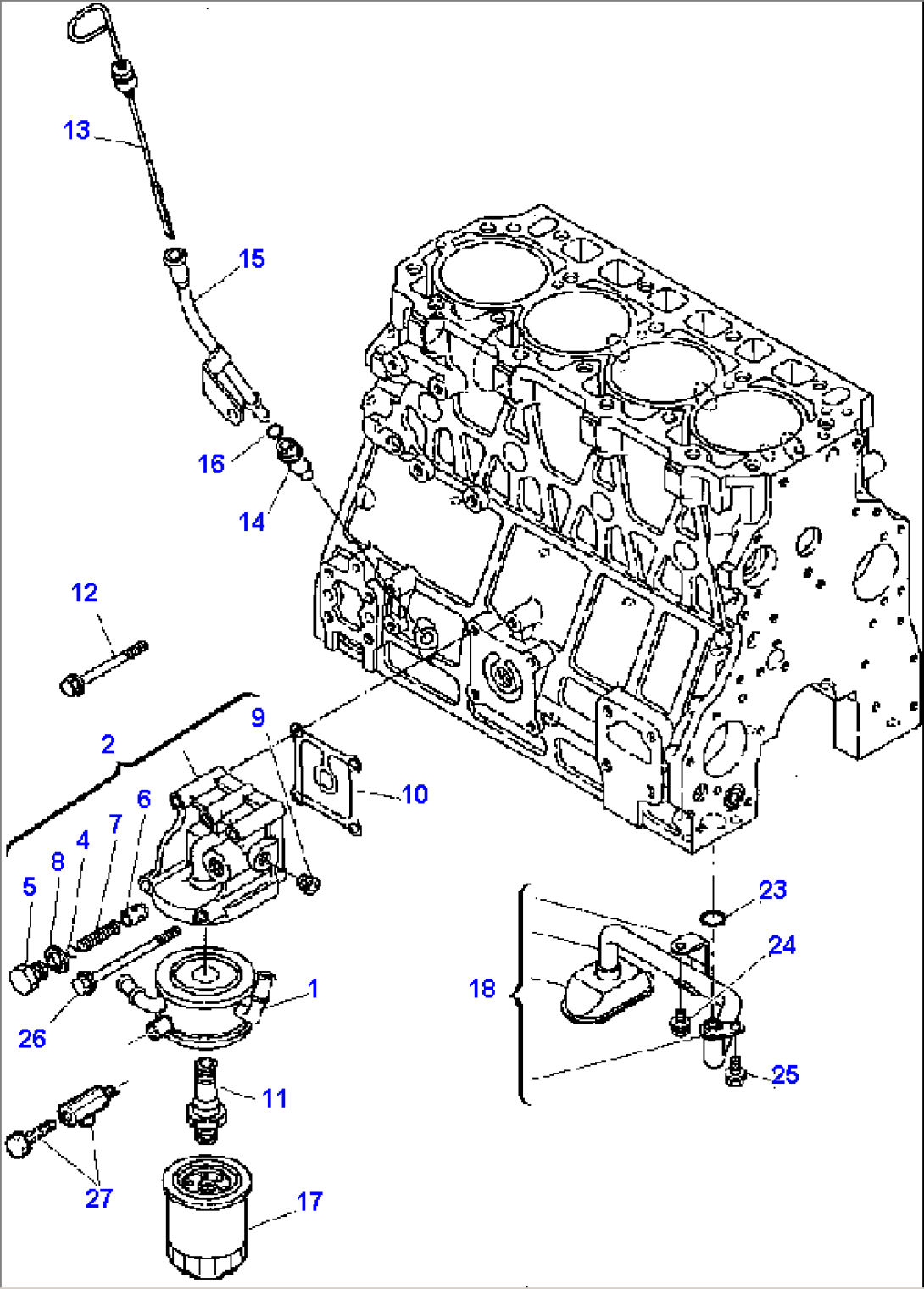 FIG. A0306-03A0 LUBRICATING OIL SYSTEM - TURBO ENGINE