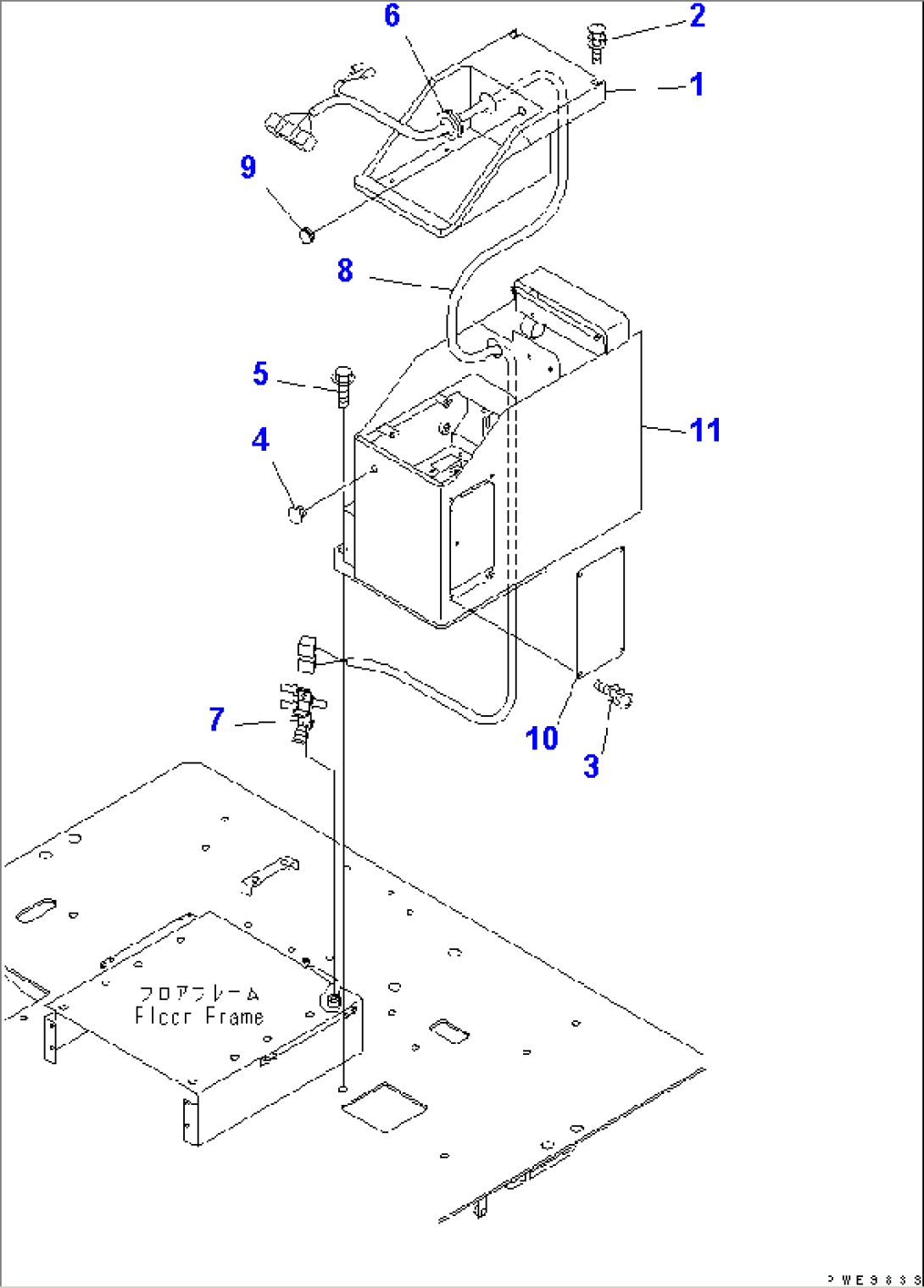 FLOOR SUB (L.H. CONSOLE BOX) (WITH JOY STICK STEERING¤ WITHOUT SIDE WORK LAMP)(#50025-)