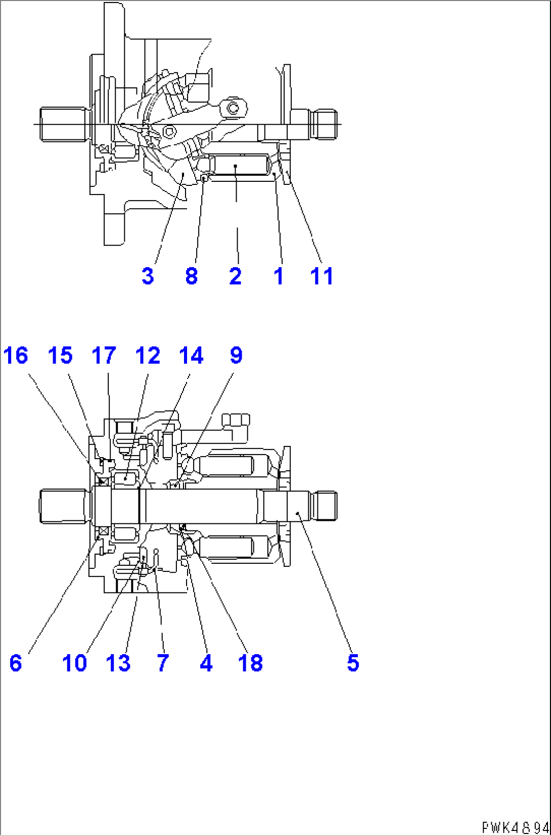 MAIN PUMP (PISTON PUMP INNER PARTS) (ROTARY GROUP)