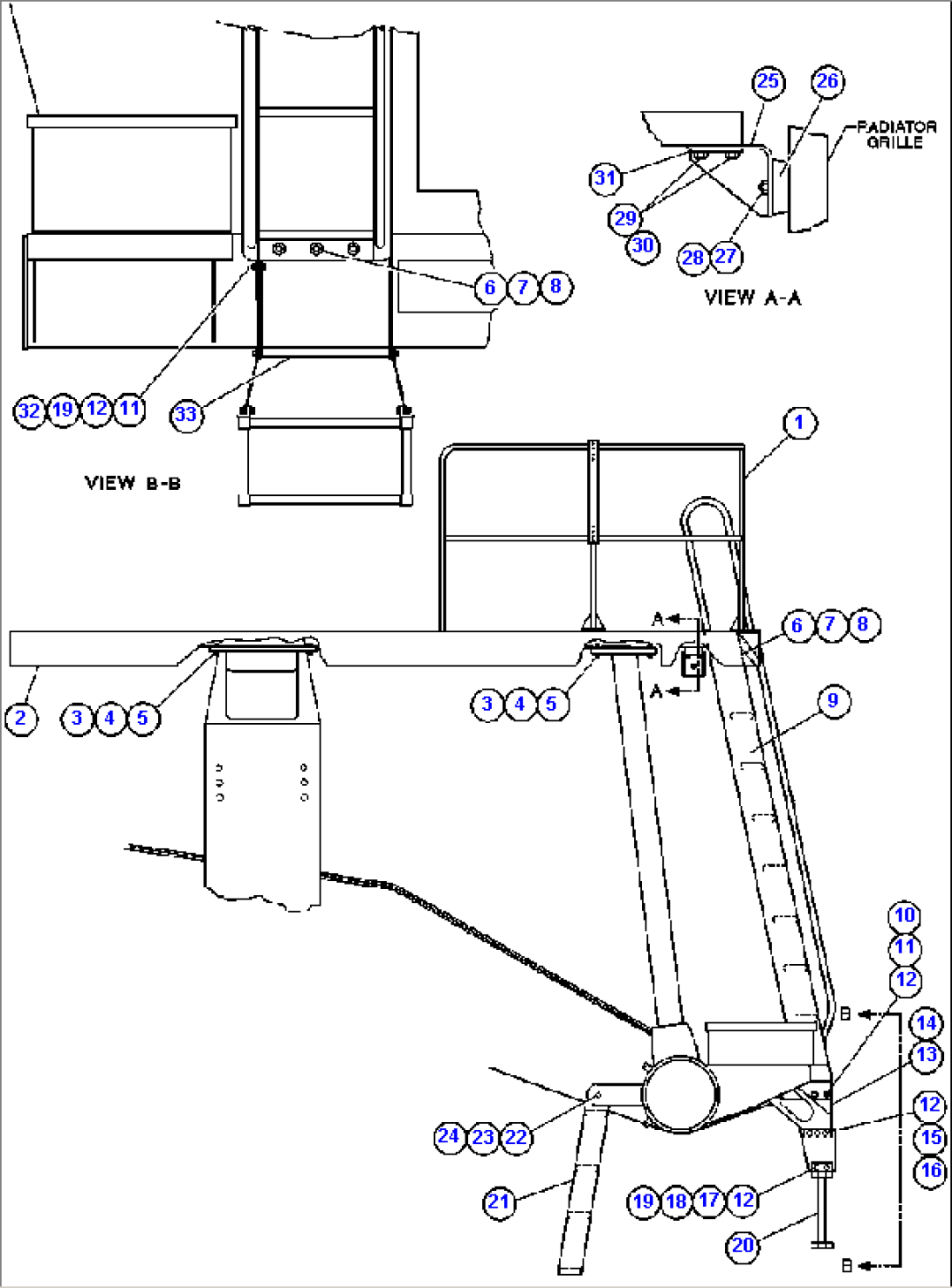 RIGHT DECK, HANDRAIL & LADDER