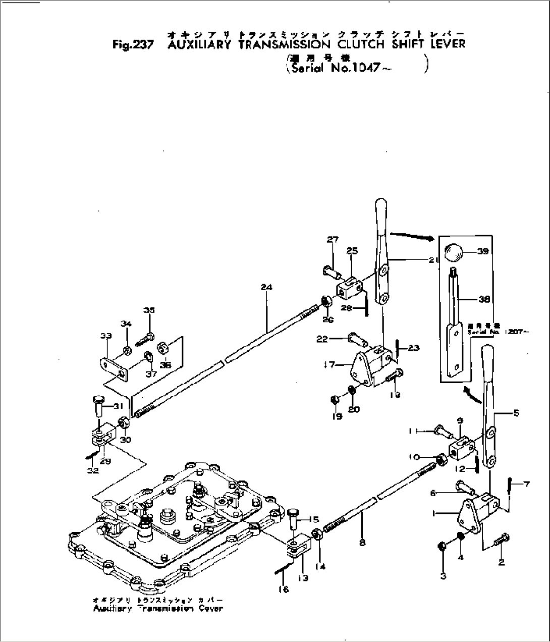 AUXILIARY TRANSMISSION CLUTCH SHIFT LEVER